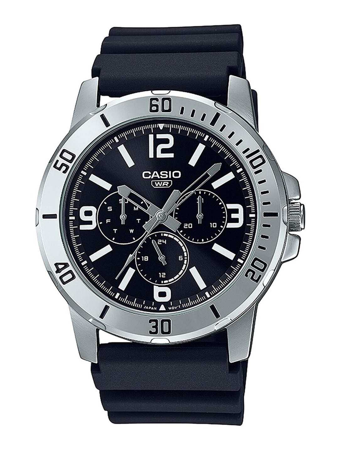 

CASIO Enticer Men Black Stainless Steel Dial & Black Straps Analogue Watch A2143