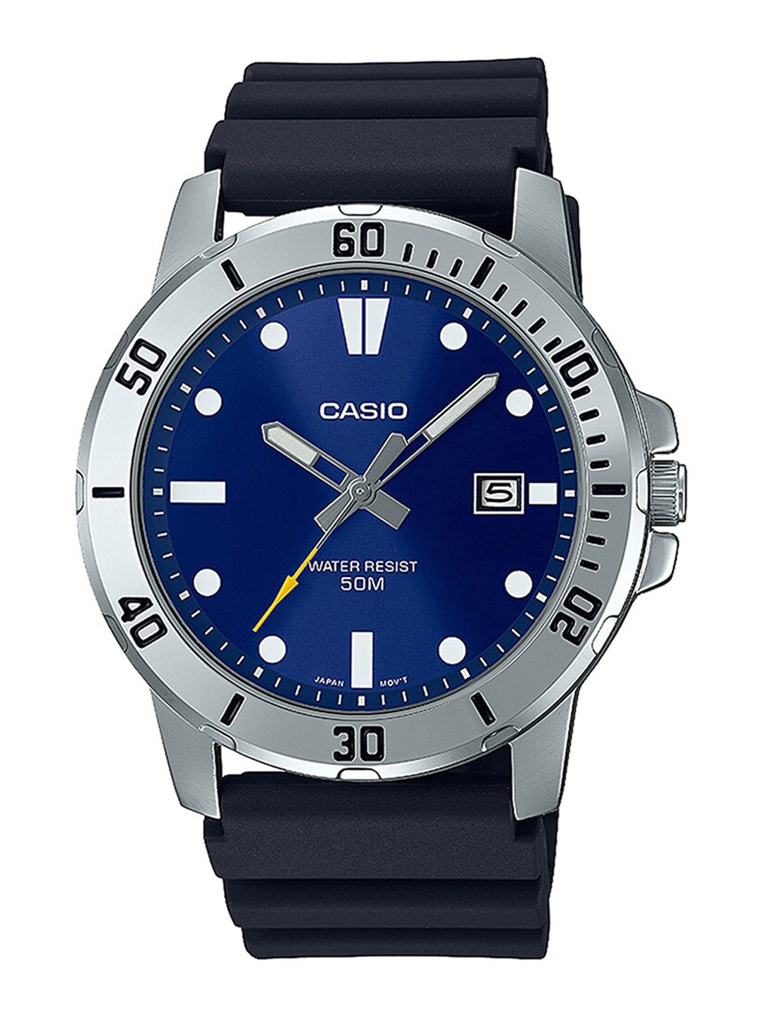 

CASIO Enticer Men Blue Stainless Steel Dial & Black Straps Analogue Watch A2140