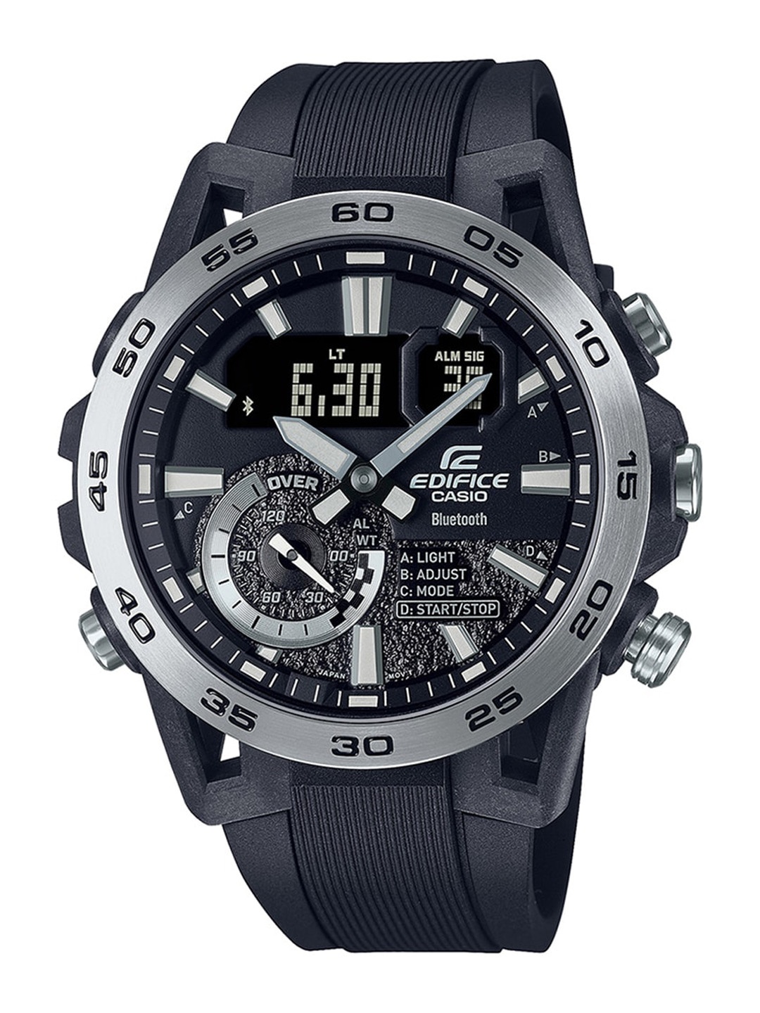 

CASIO Men EDifice ECB-40P-1ADF Black Ana-Digi Dial Black Resin Strap Watch ED578