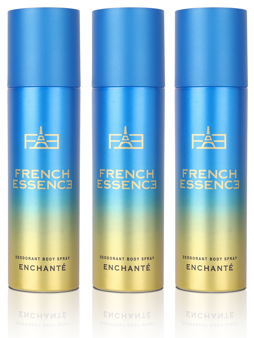 

FRENCH ESSENCE Set Of 3 Enchante Long Lasting Deodorant Body Spray - 96g Each, Blue