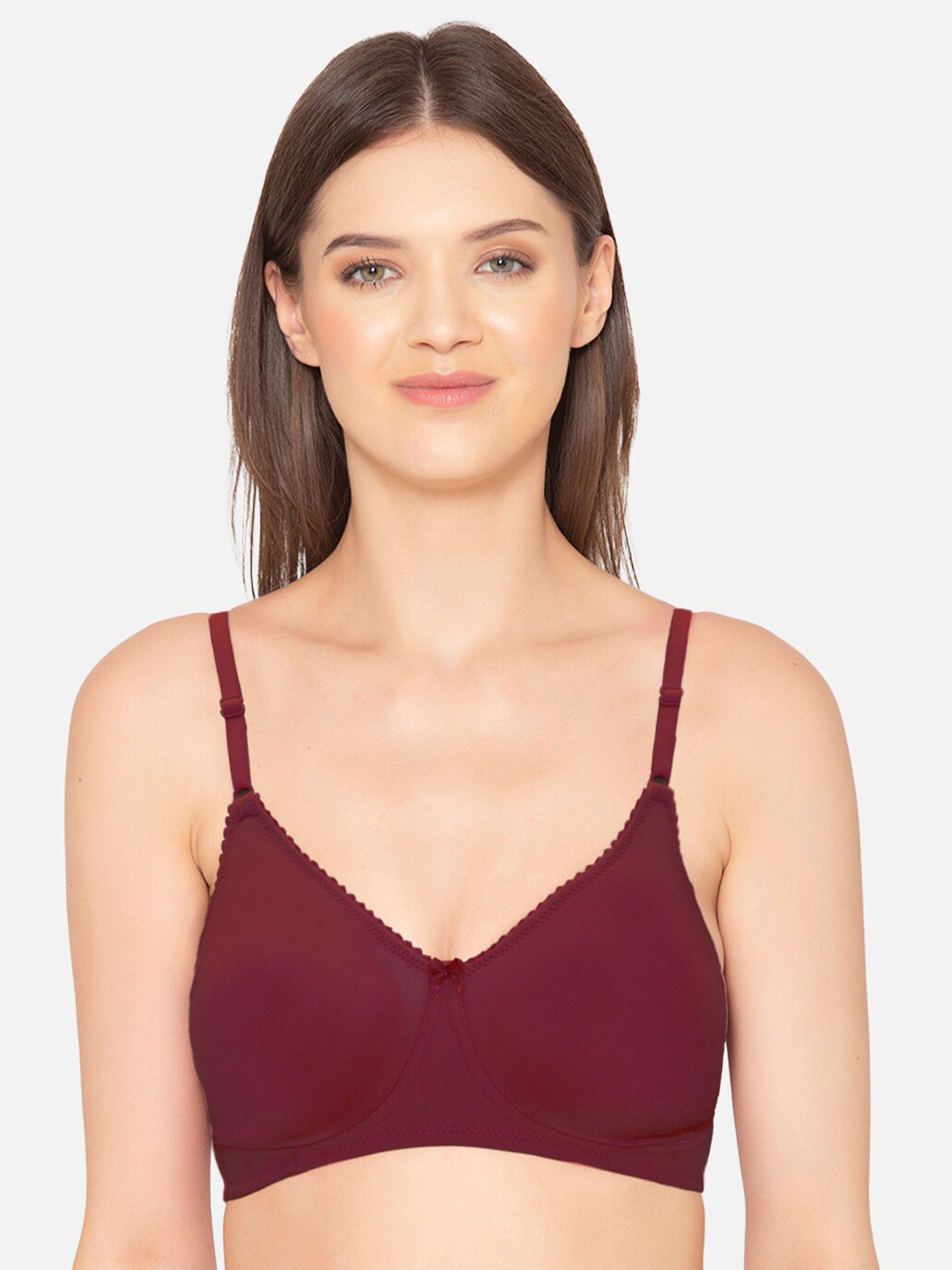 

GROVERSONS Paris Beauty Non-Padded Non-Wired Full Coverage Cotton Bra, Maroon