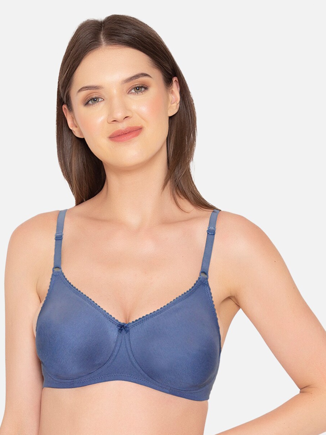 

GROVERSONS Paris Beauty Non-Padded Non-Wired Full Coverage Cotton Bra, Blue