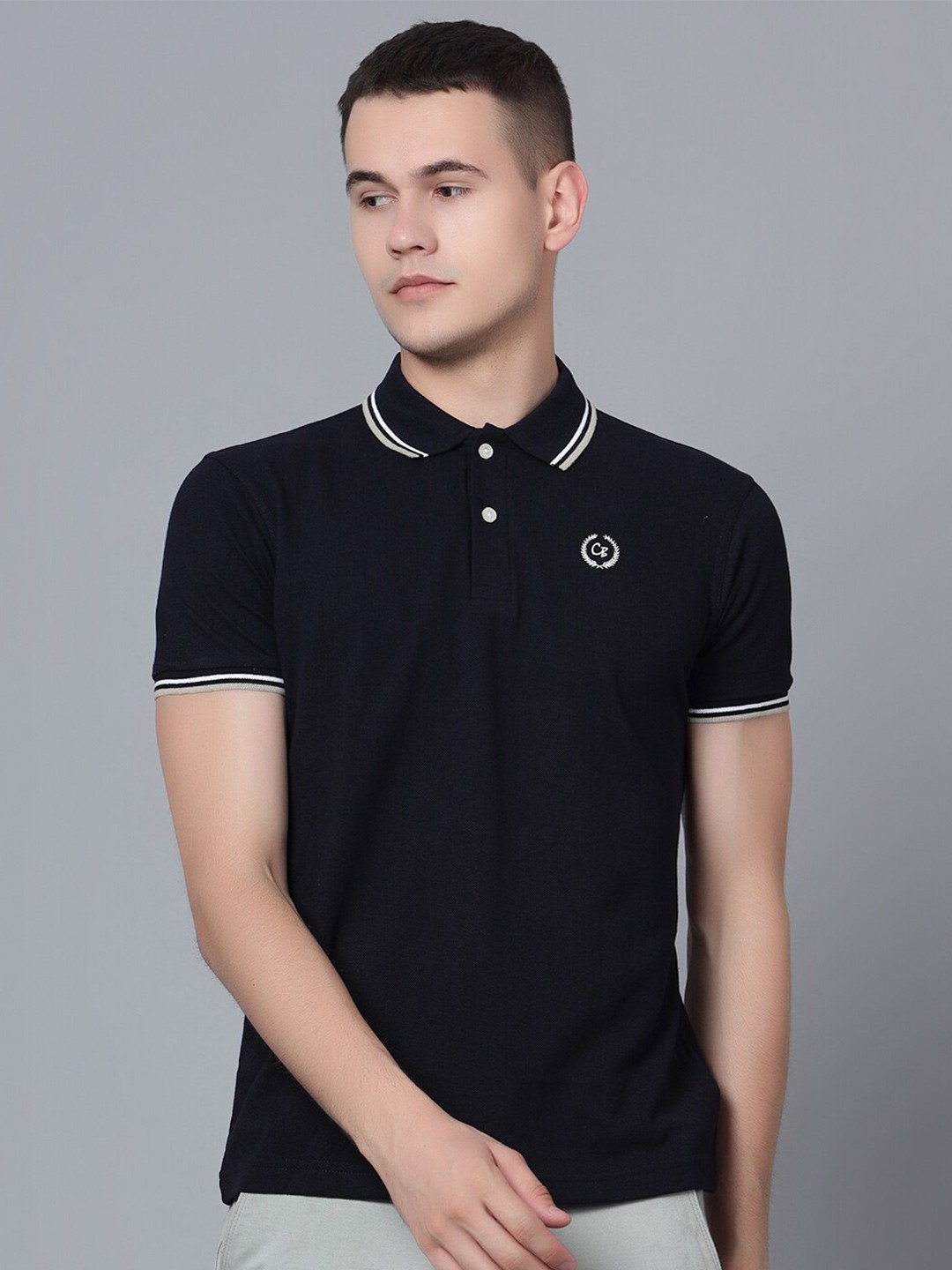 

Cantabil Polo Collar Short Sleeves T-shirt, Navy blue