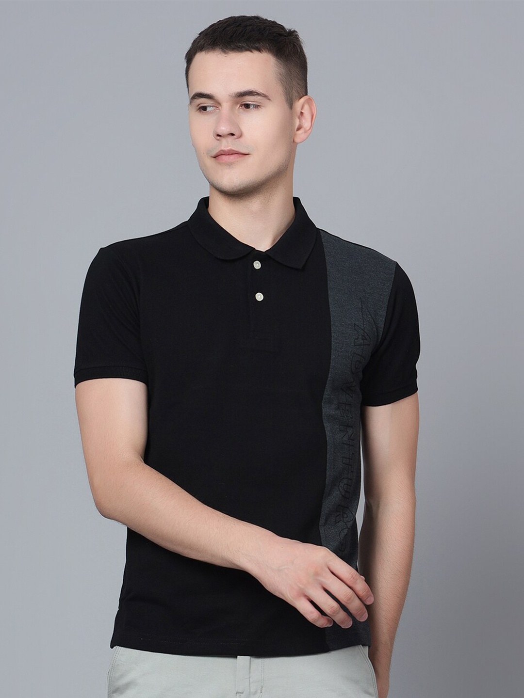 

Cantabil Polo Collar Short Sleeves T-shirt, Black