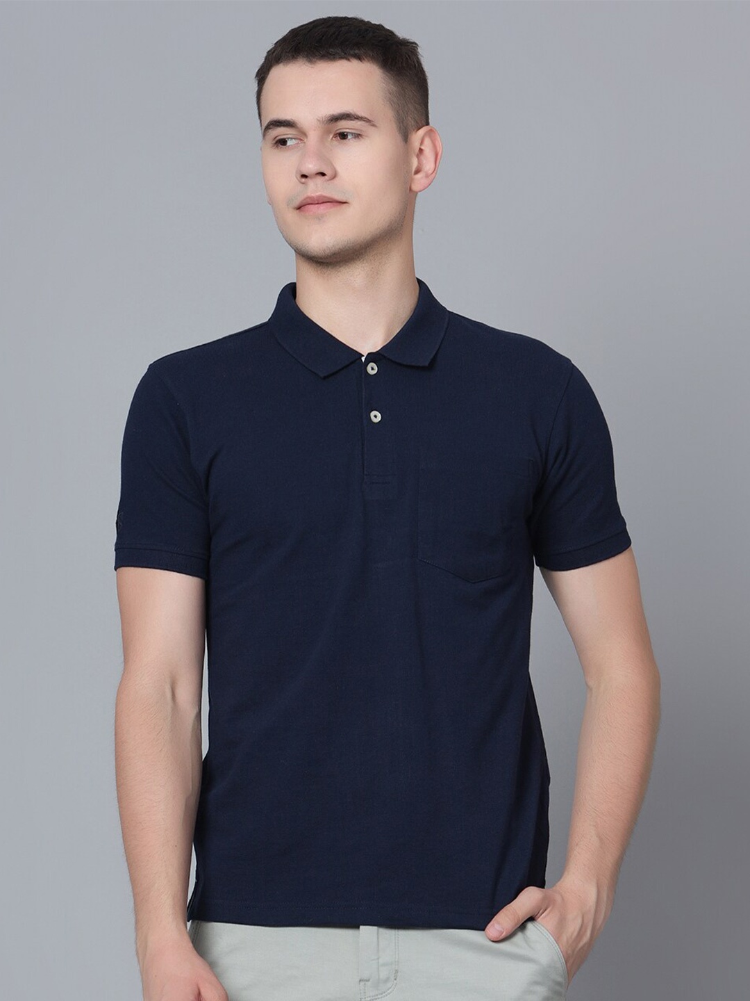 

Cantabil Polo Collar Short Sleeves T-shirt, Navy blue