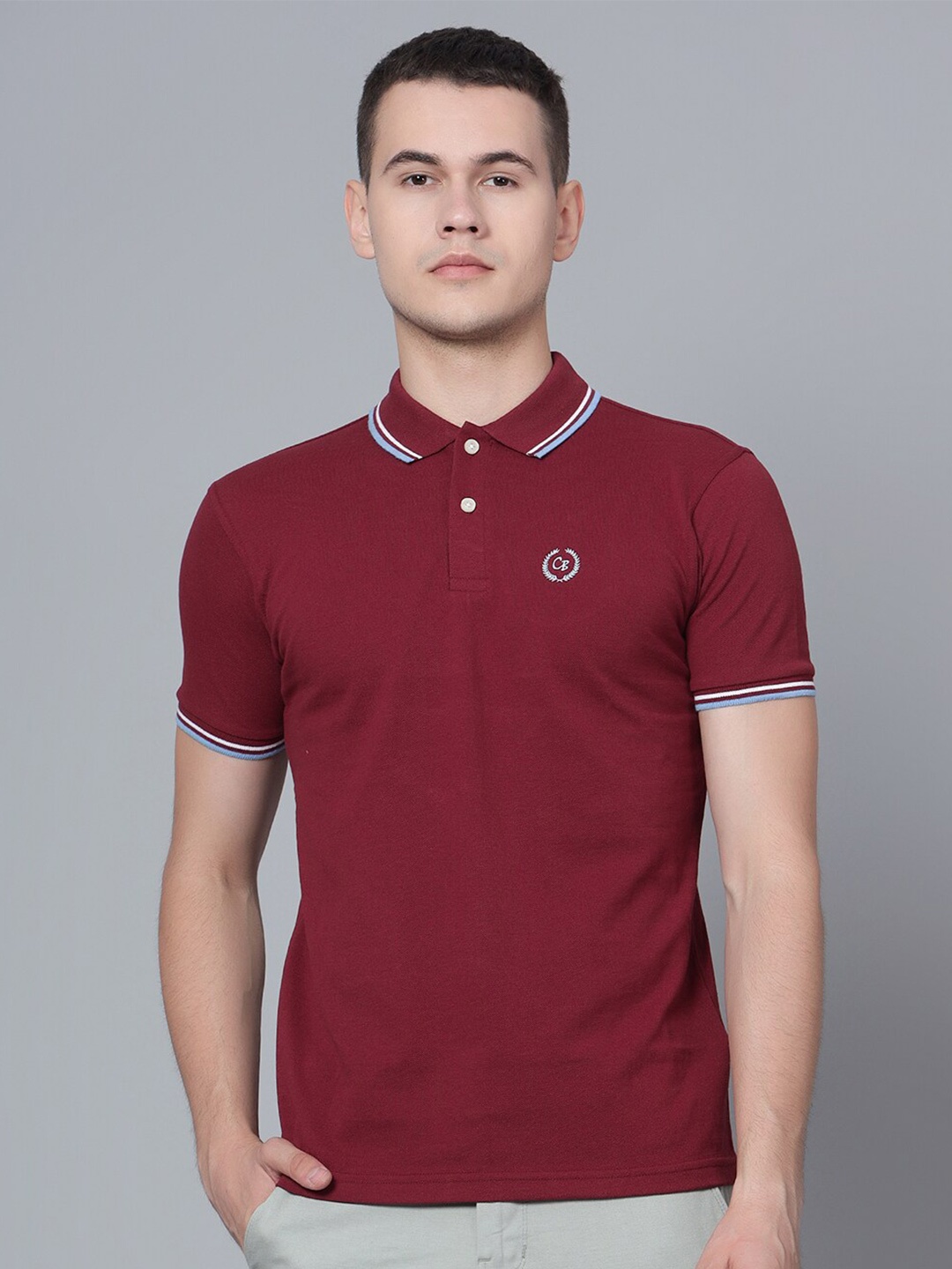 

Cantabil Polo Collar Short Sleeves T-shirt, Maroon
