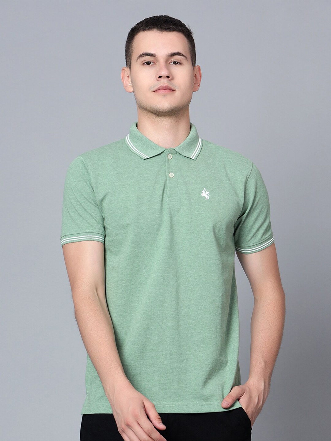 

Cantabil Polo Collar Short Sleeves T-shirt, Green