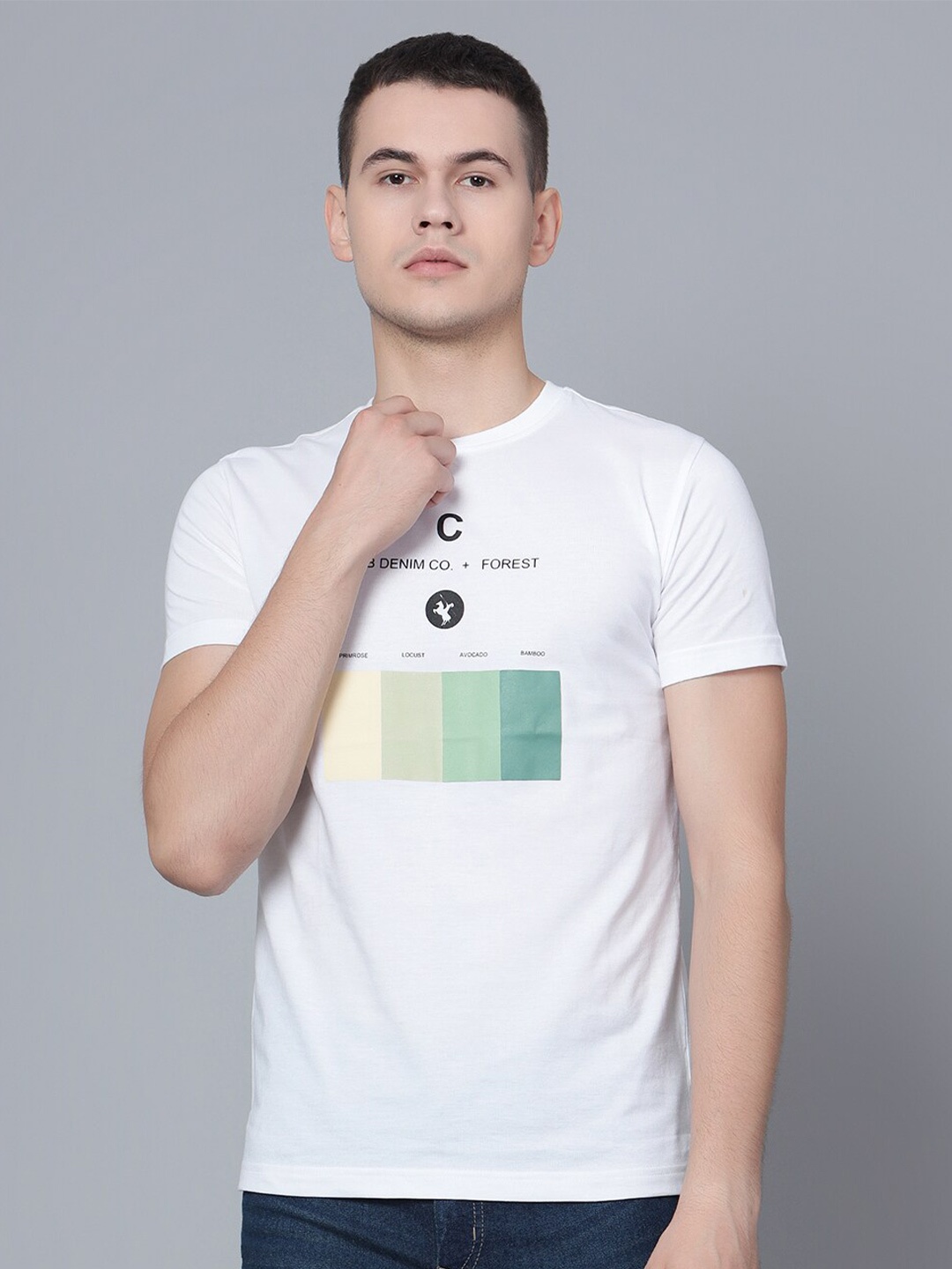 

Cantabil Typography Printed T-shirt, White