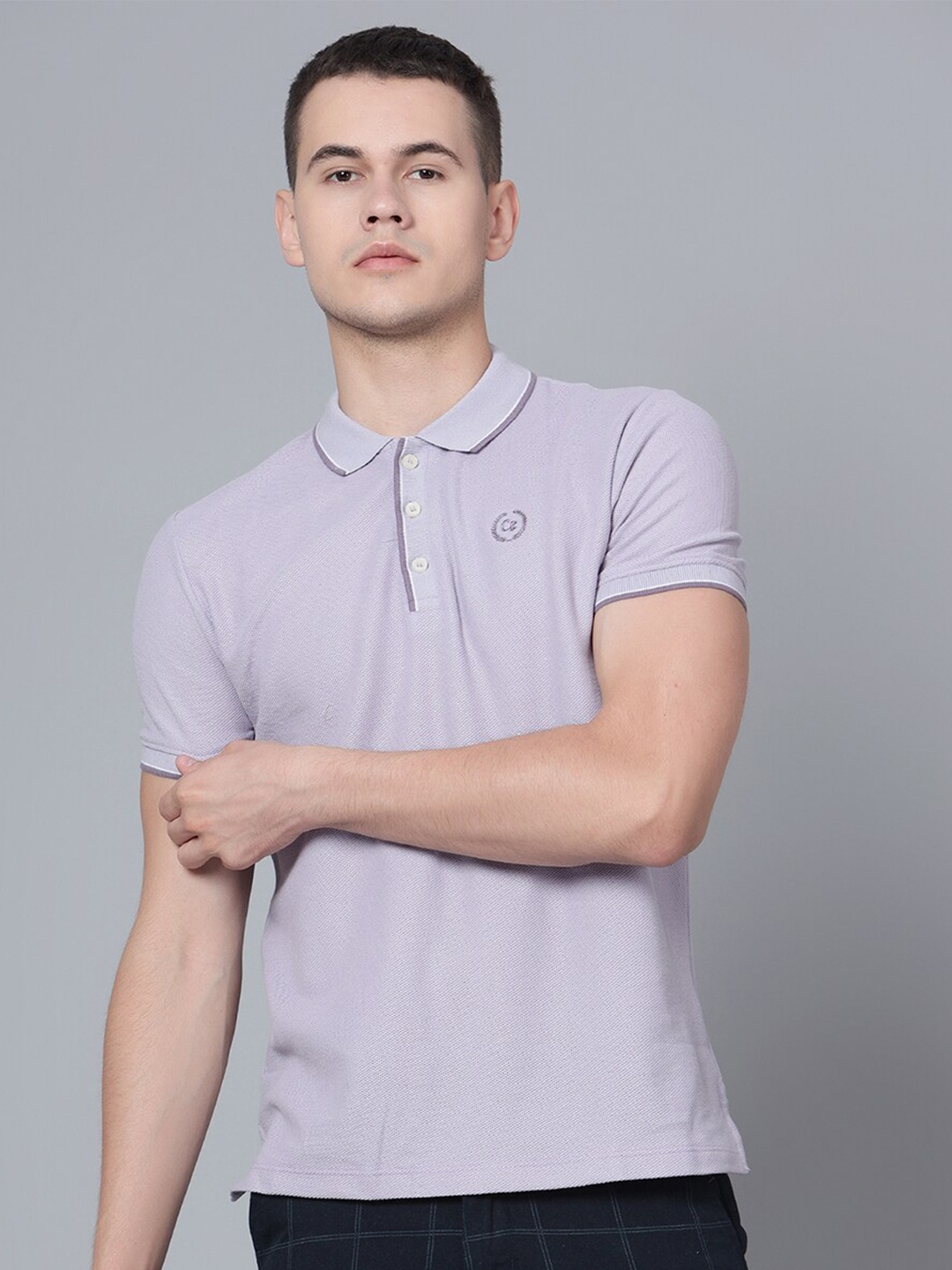 

Cantabil Half Sleeve Cotton Polo T-shirt, Purple