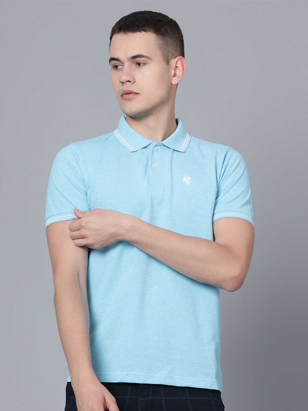 

Cantabil Half Sleeve Cotton Polo T-shirt, Blue