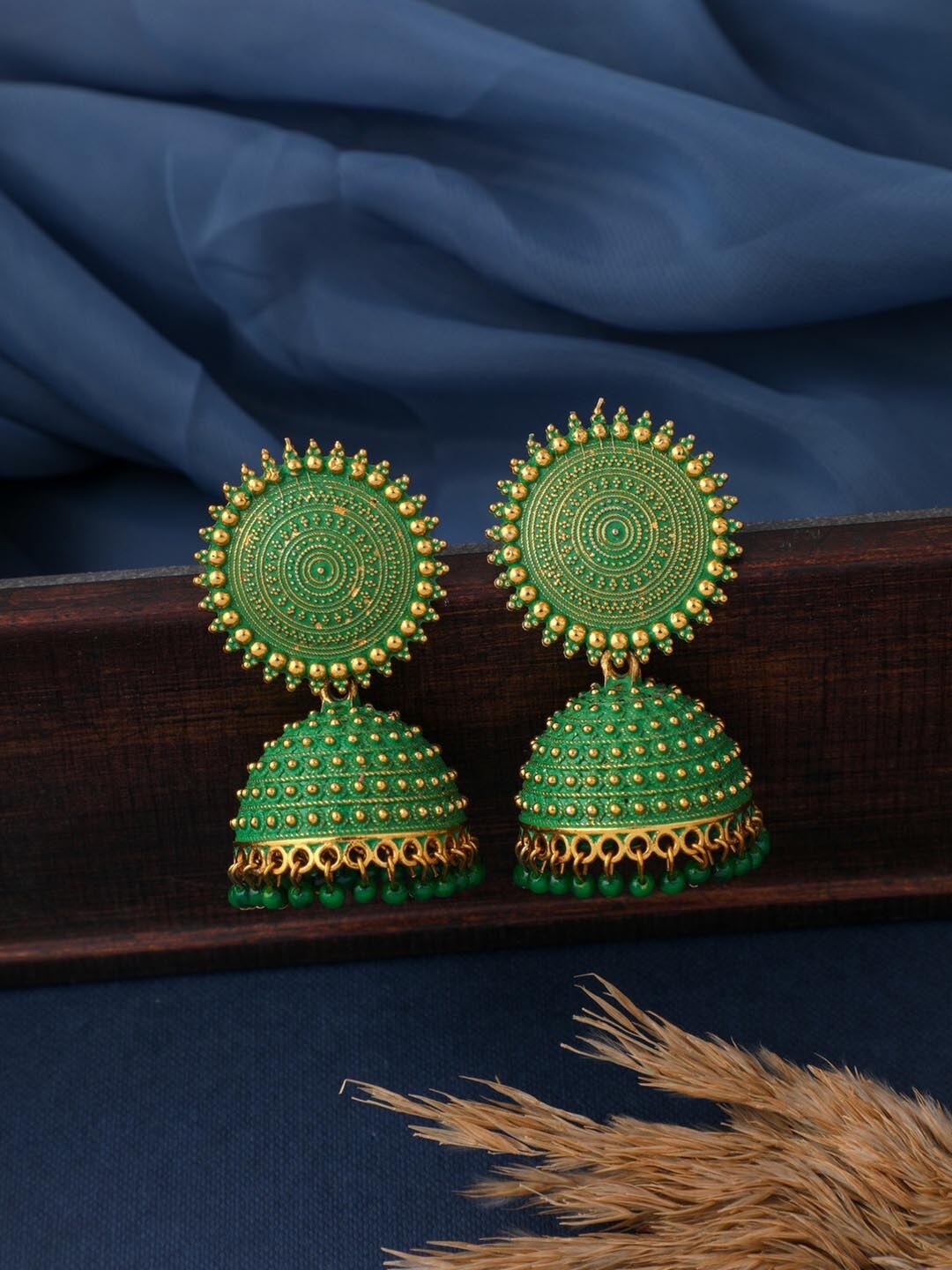 

Vita Bella Gold-Plated Dome Shaped Jhumkas Earrings