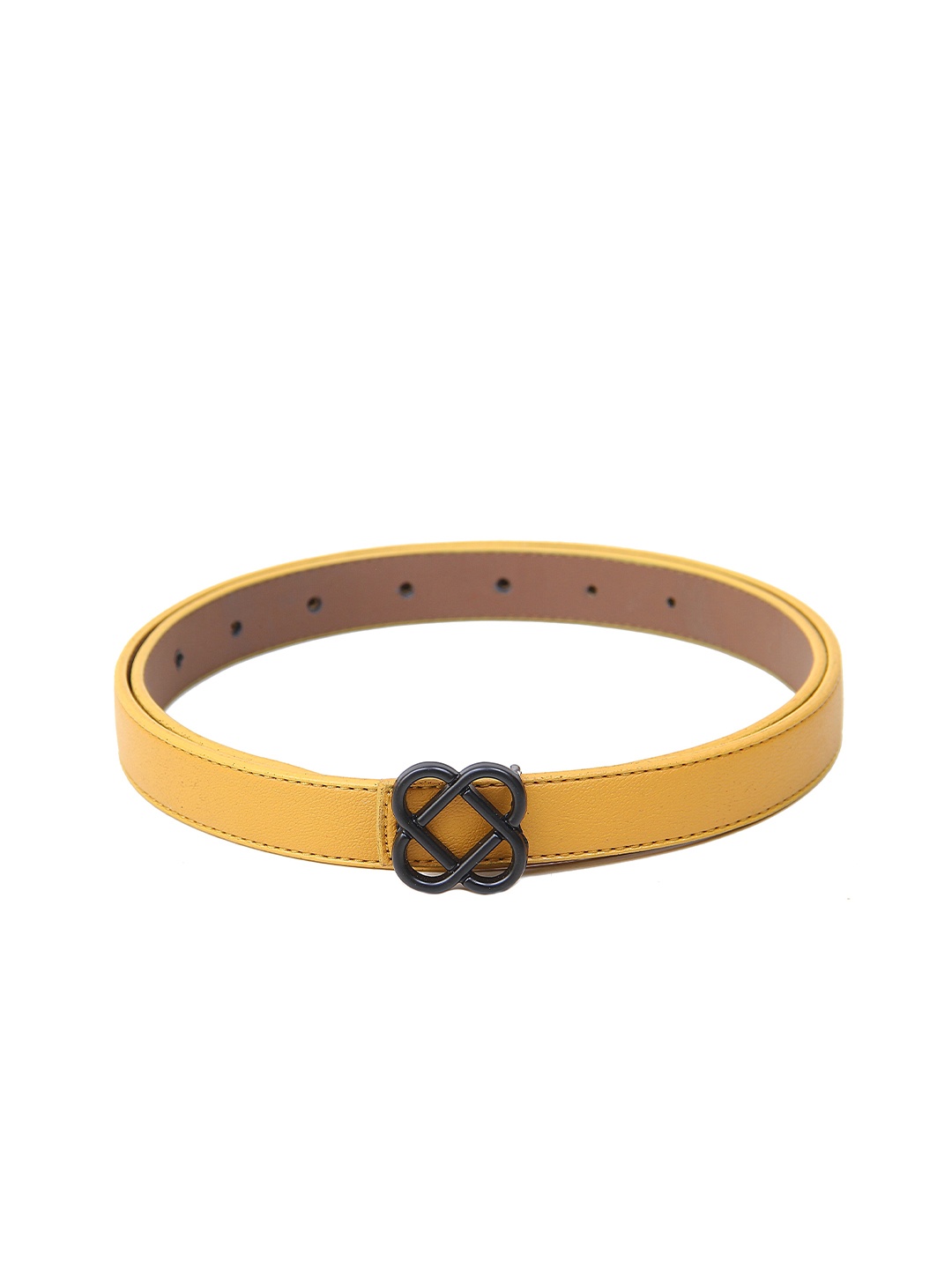 

Calvadoss Women Textured Non-Leather Belt, Mustard