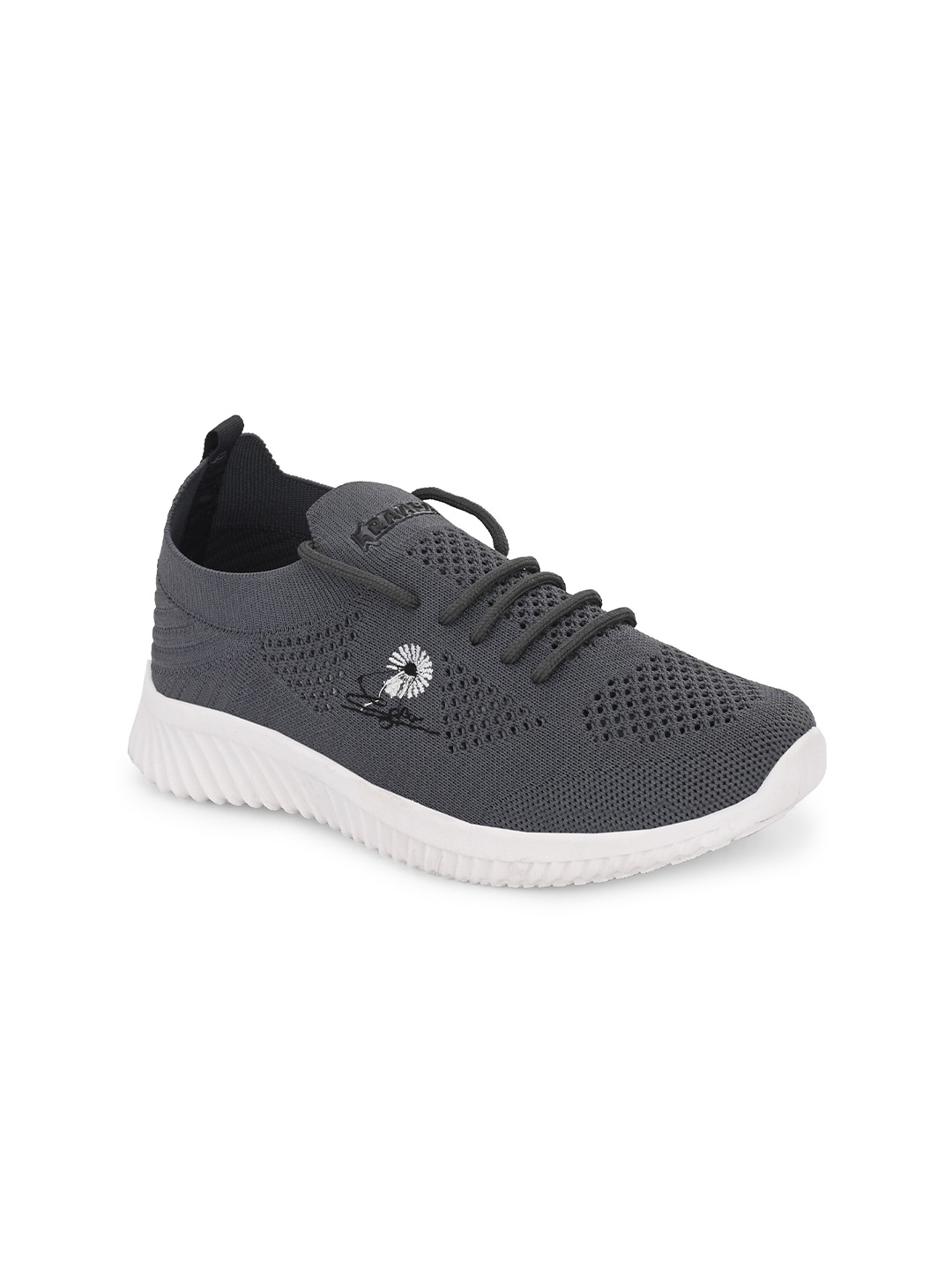 

KRAASA Women Lace-Ups Non-Marking Running Sports Shoes, Grey