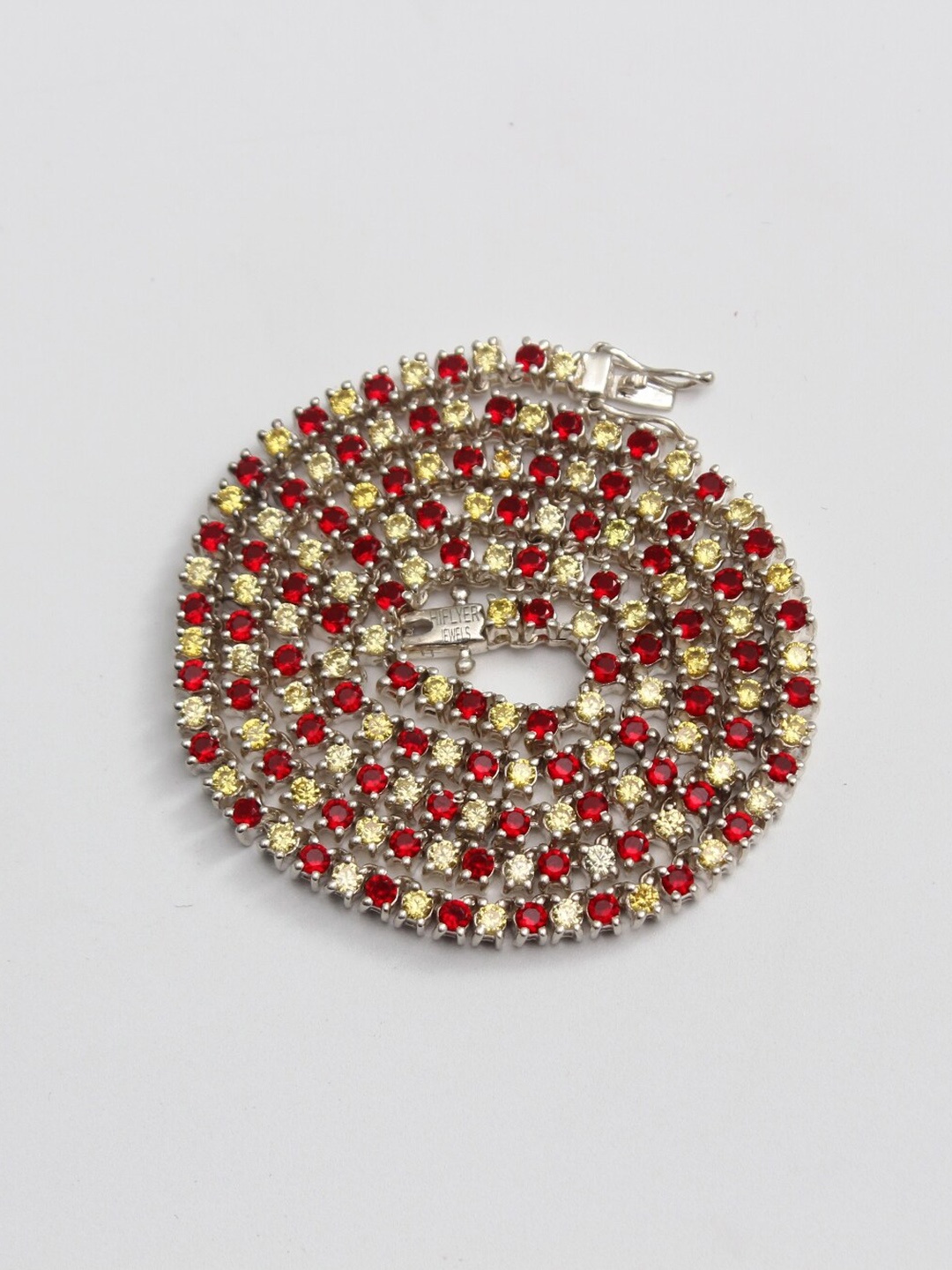 

HIFLYER JEWELS Gold-Plated Sterling Silver Chain, Red