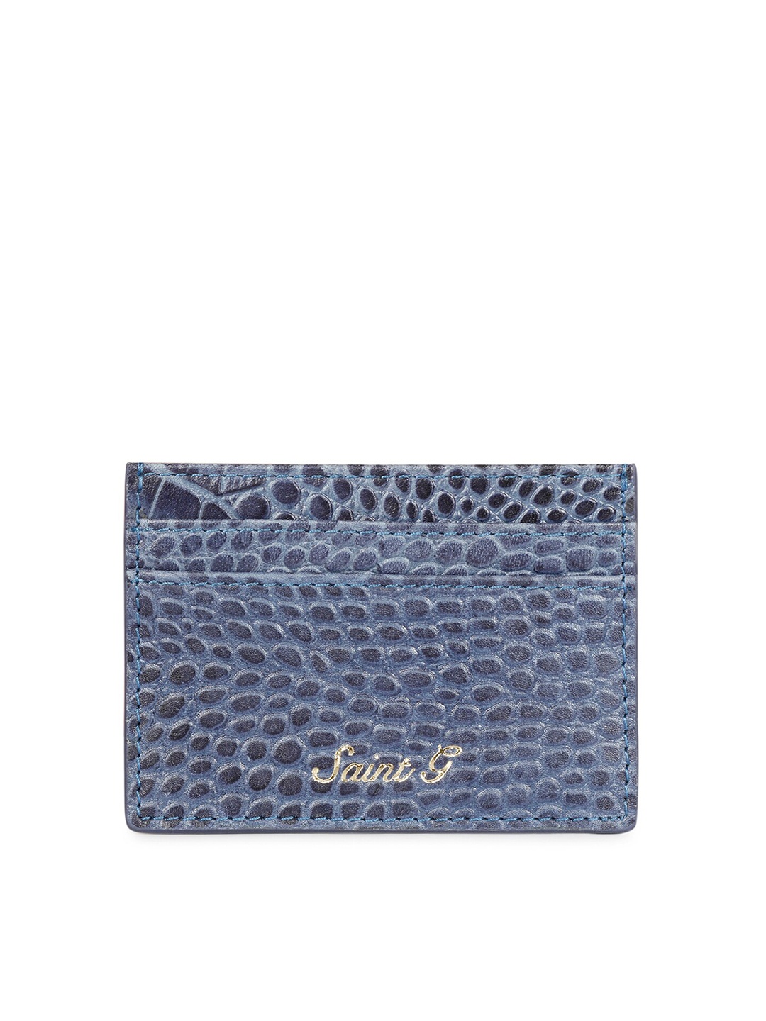 

Saint G Men Textured Leather Card Holder, Blue