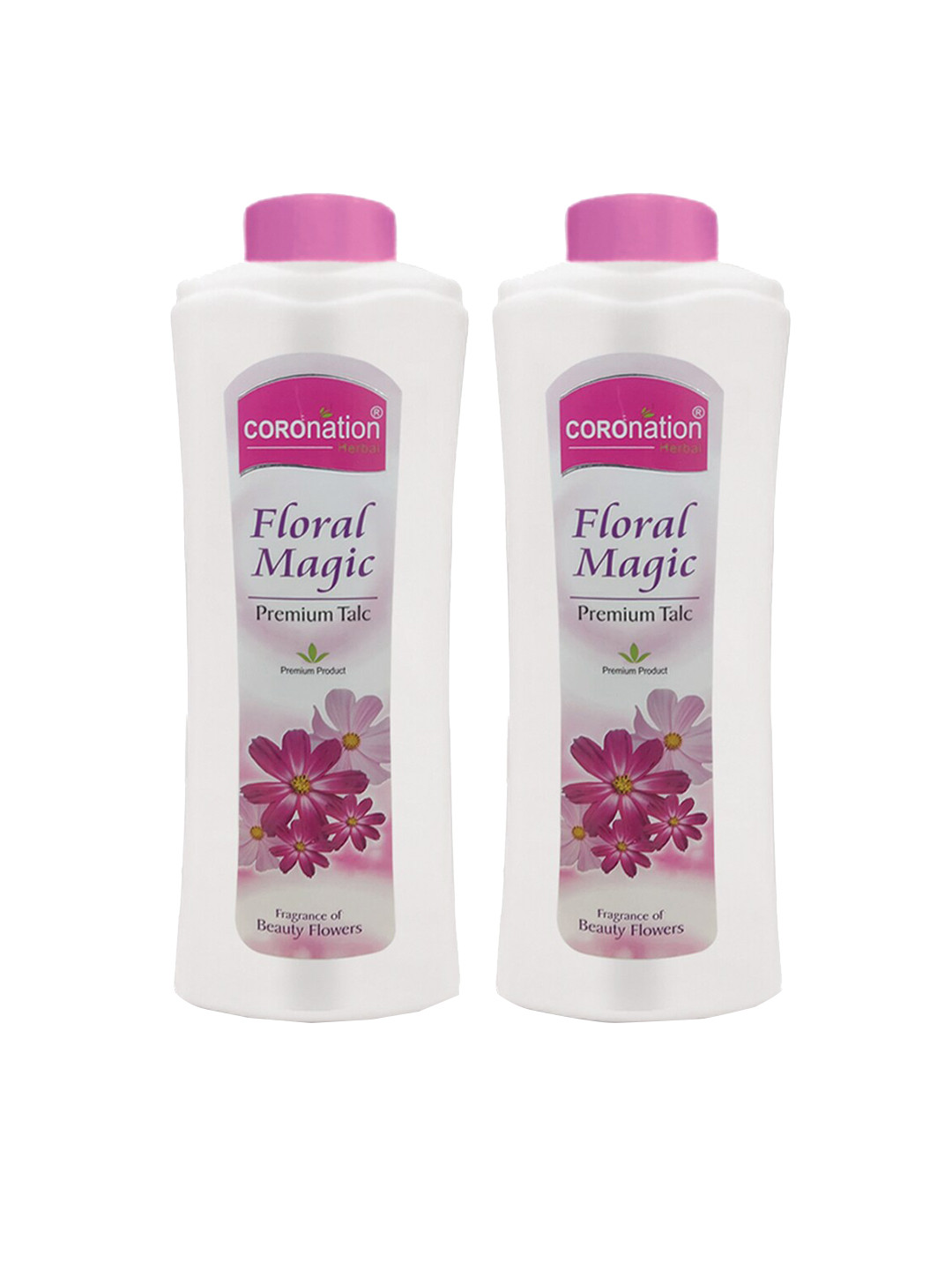 

COROnation Herbal Set Of 2 Floral Magic Premium Talc Powders - 300g Each, Pink