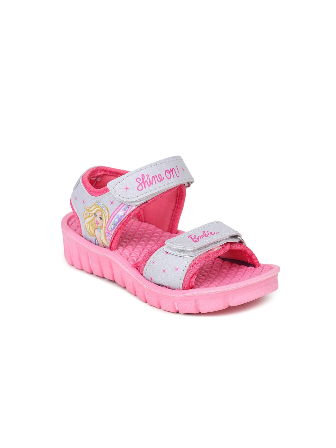 

toothless Girls Barbie Printed Sports Sandals, Grey