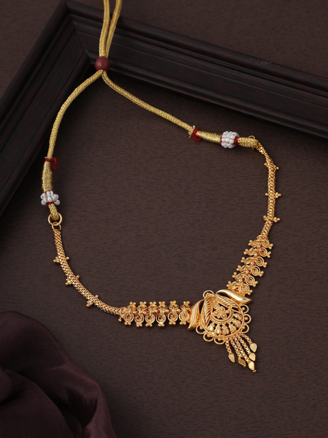 

Vita Bella Gold-Toned Brass Gold-Plated Handcrafted Necklace