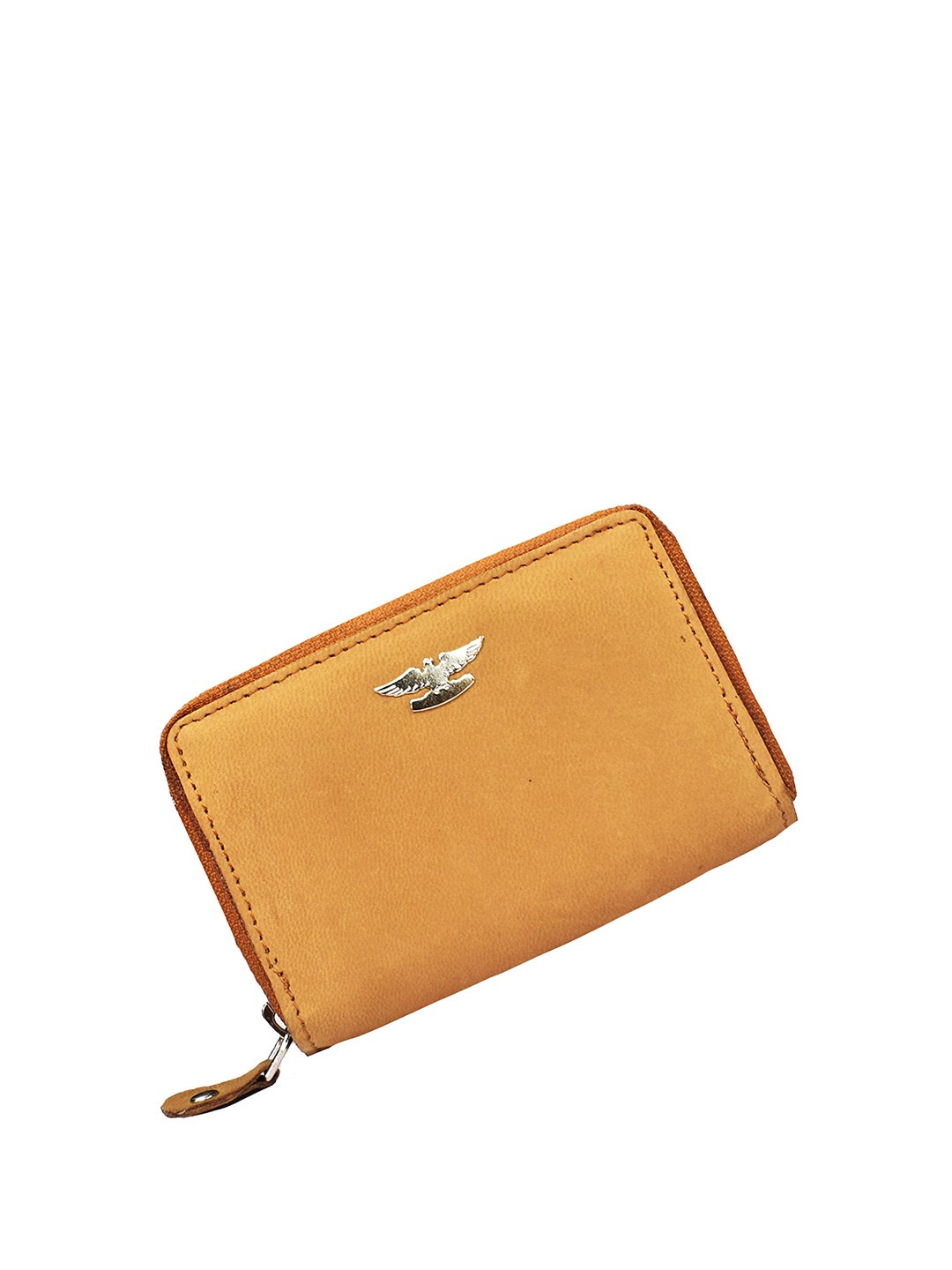 

ABYS RFID Protected Zip Detail Leather Card Holder, Tan