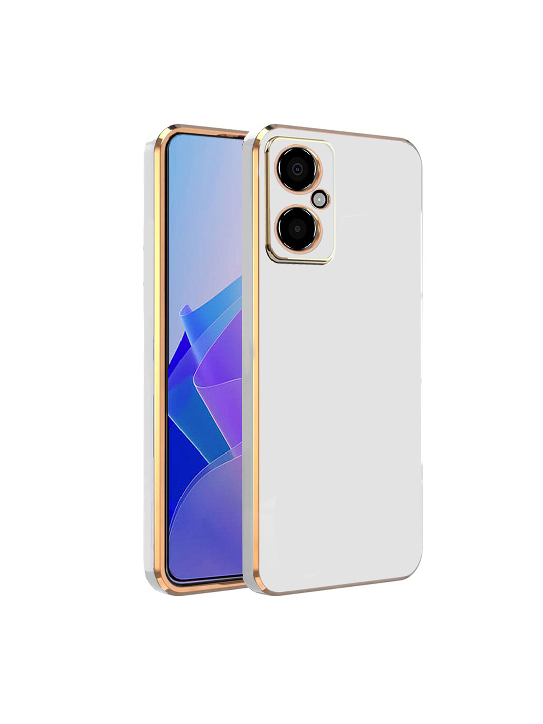 

Karwan Electroplated Poco M4 Phone Back Case, White