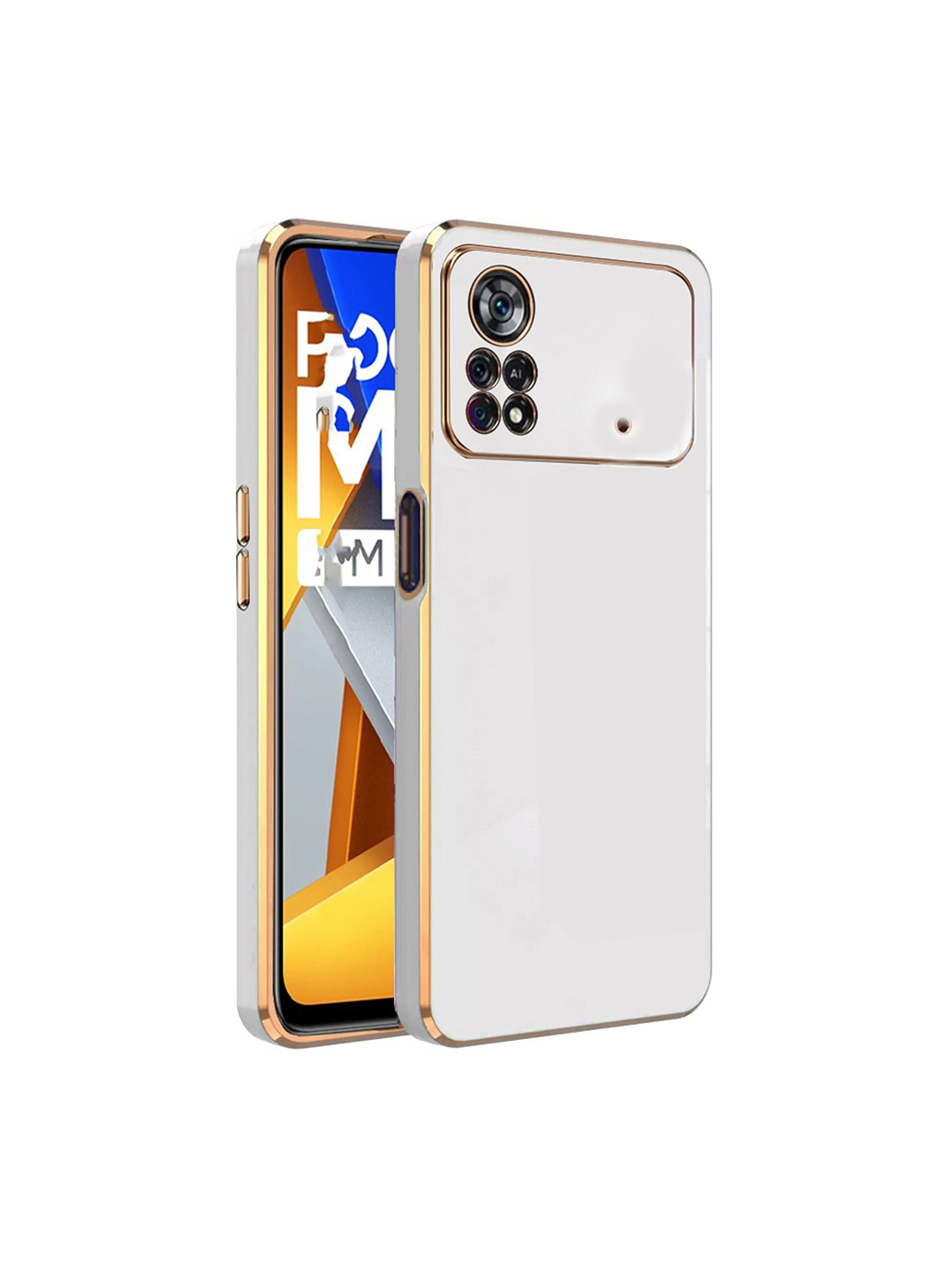 

Karwan Electroplated Poco M4 Pro Phone Back Case, White