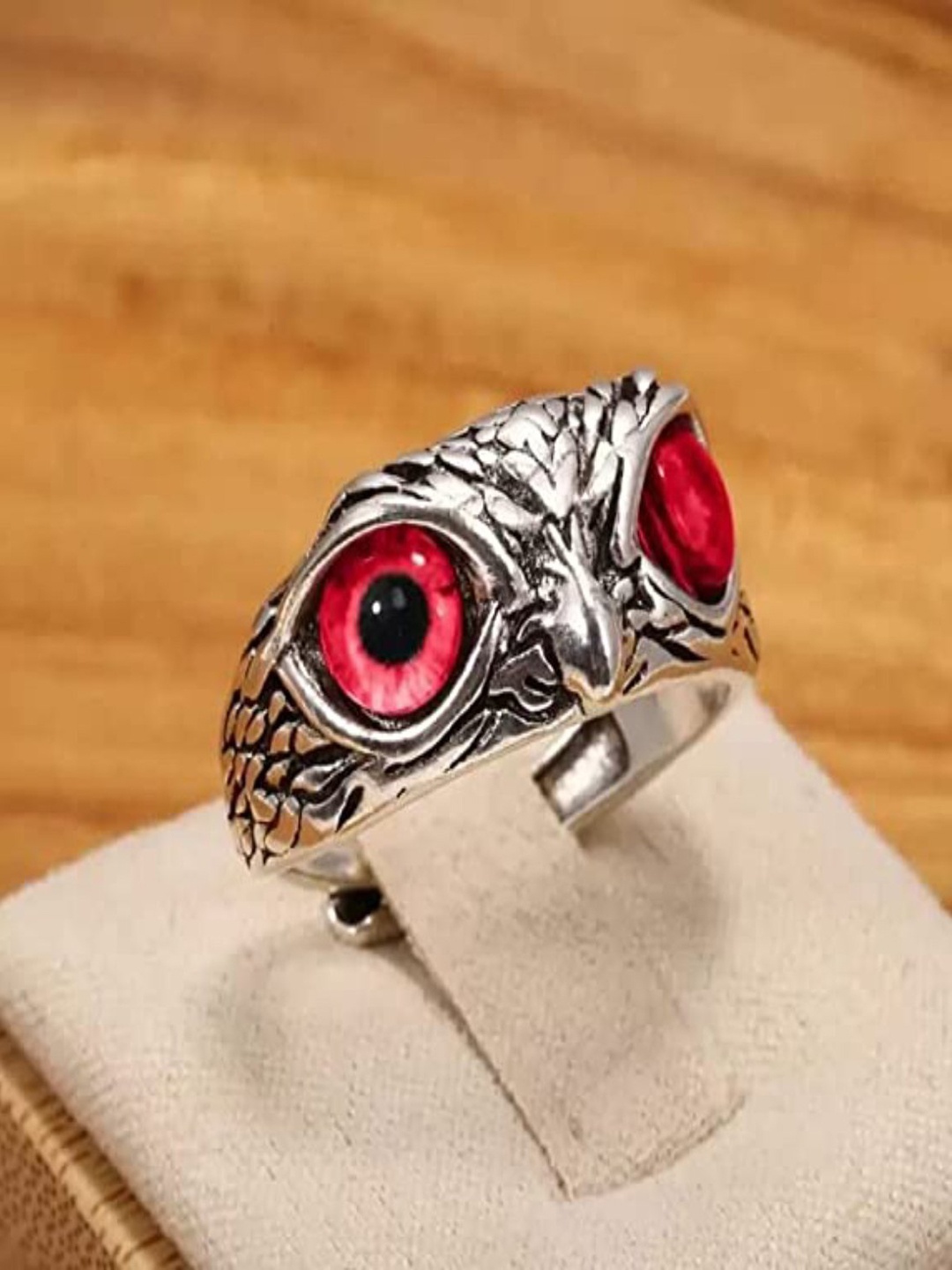 

Silver Shine Silver-Plated Stone-Studded Designed Finger Ring