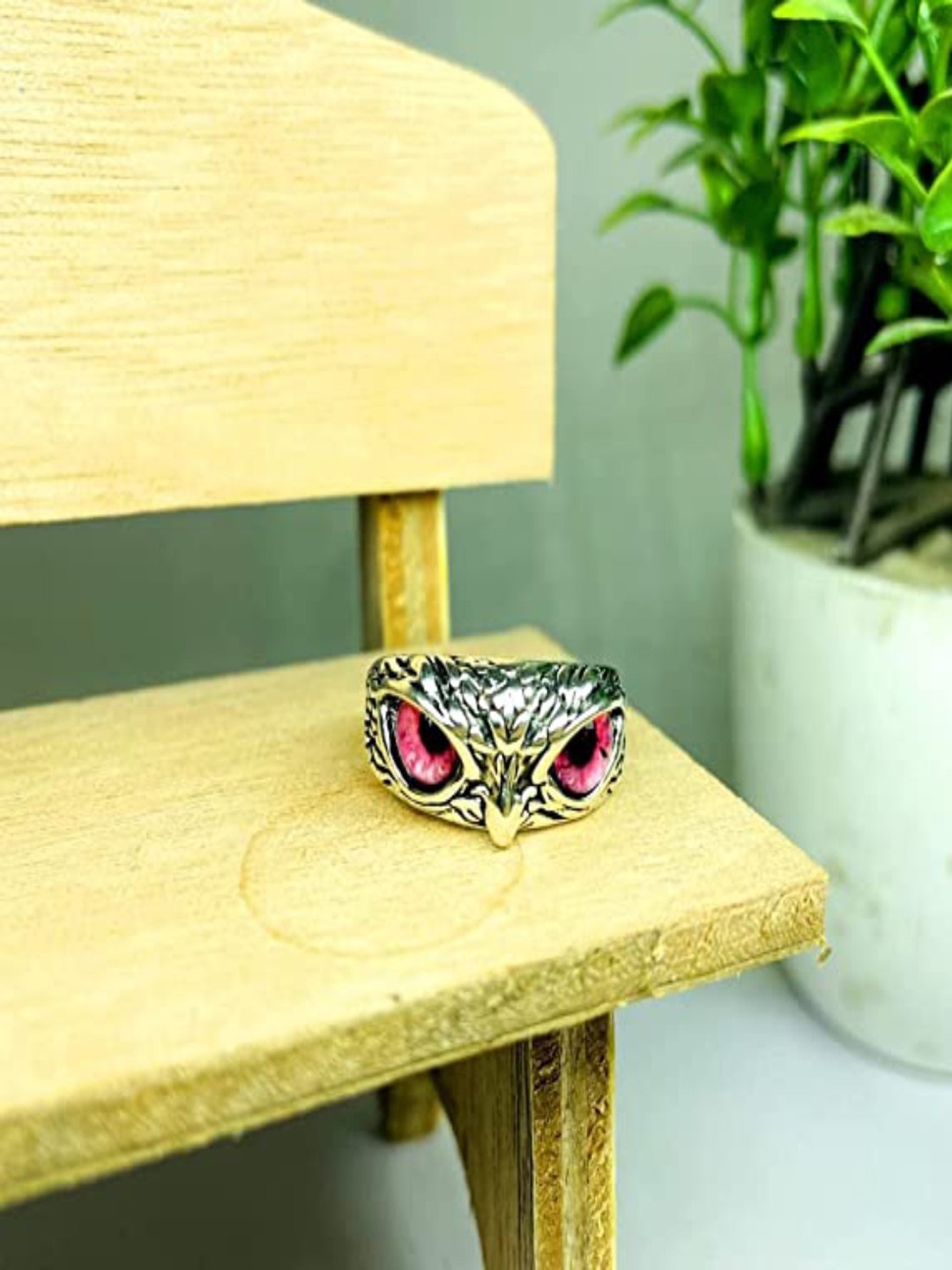 

Silver Shine Silver-Plated Stone-Studded Finger Ring