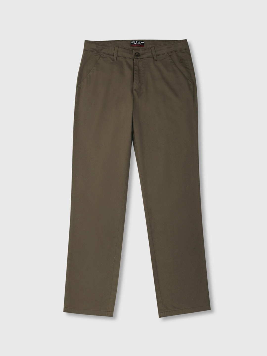 

Gini and Jony Boys Mid-Rise Cotton Chinos, Olive