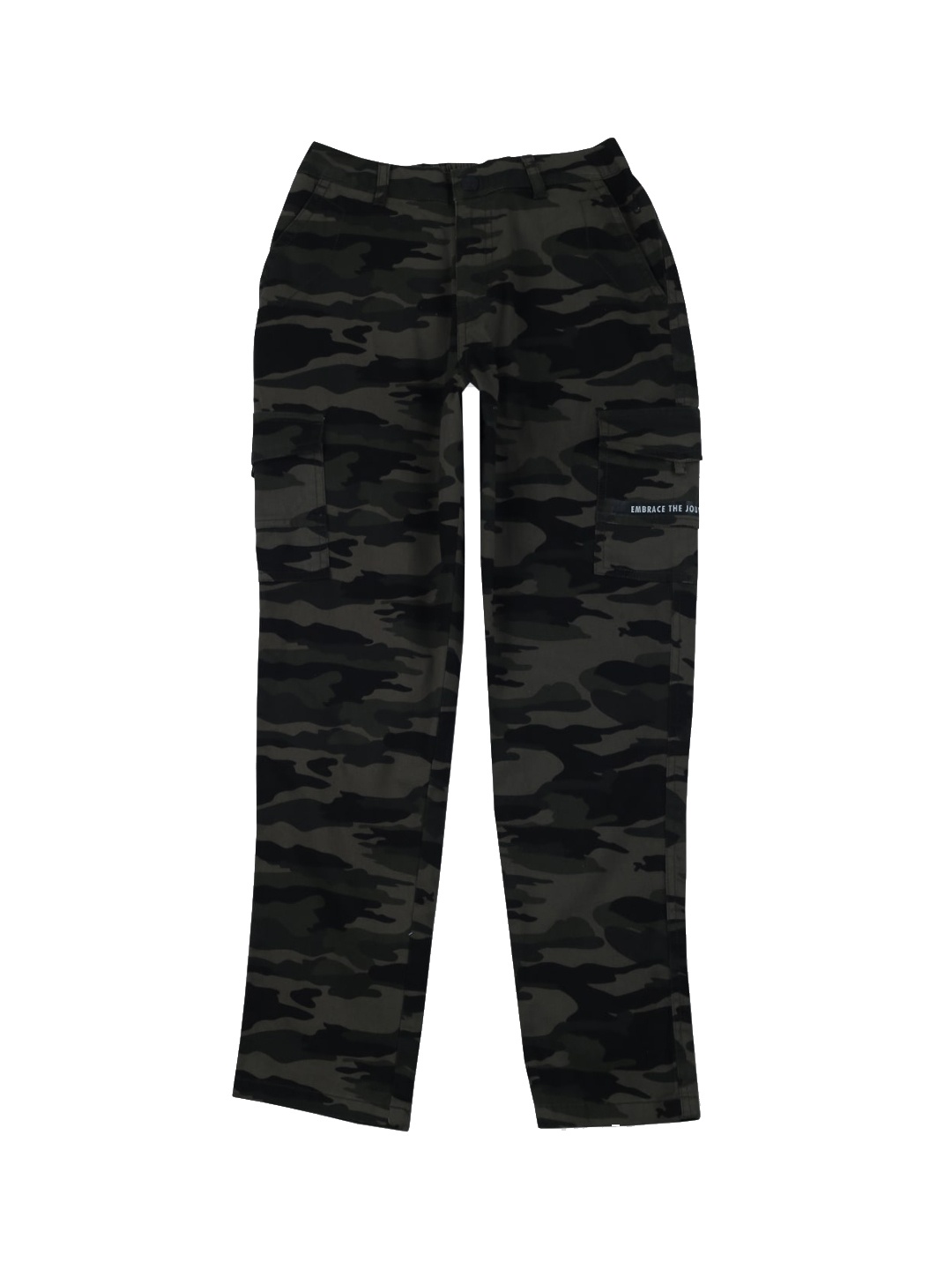 

Gini and Jony Boys Camouflage Printed Mid-Rise Cargo Trousers, Green