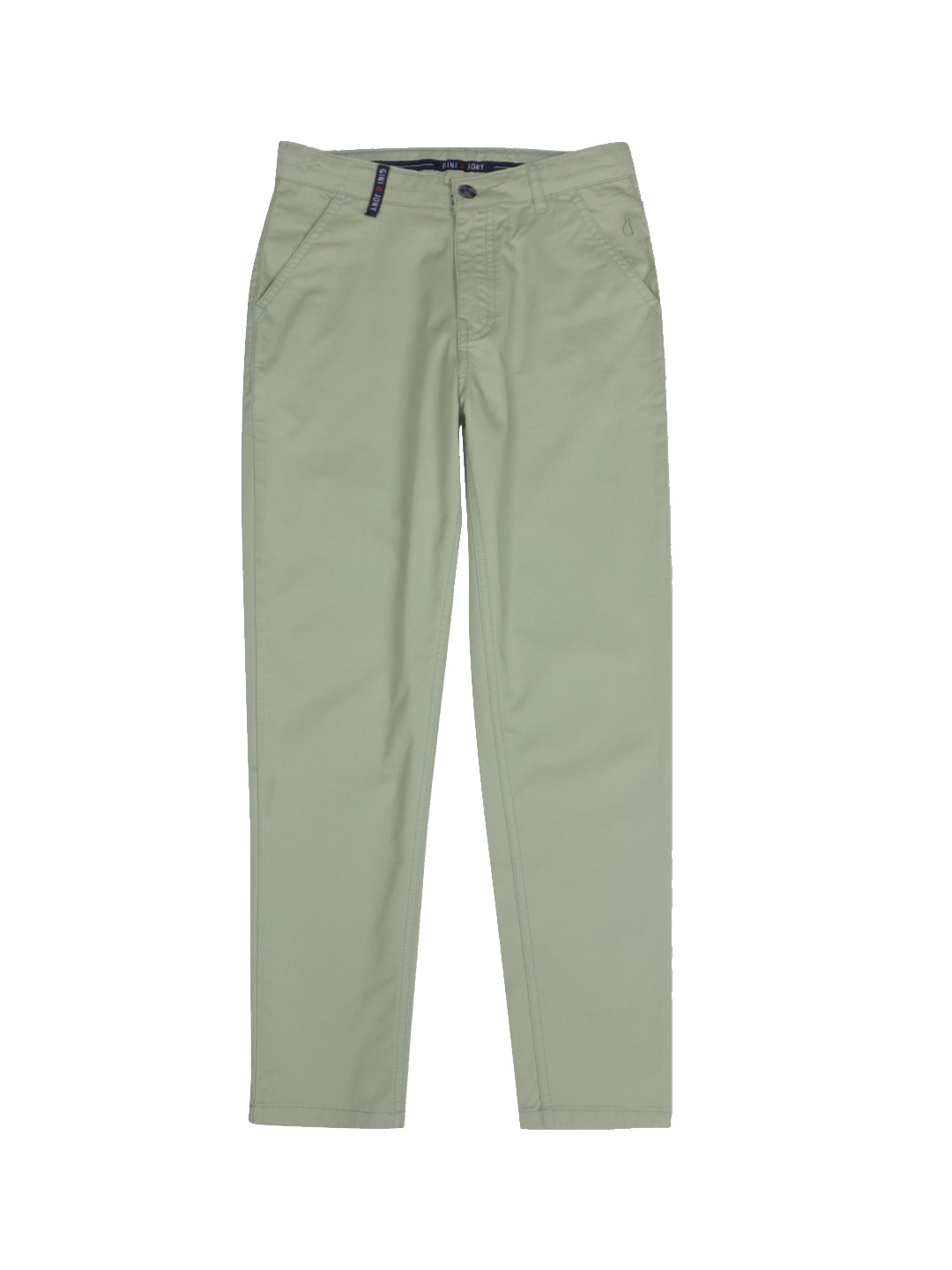 

Gini and Jony Boys Mid-Rise Cotton Chino Trousers, Green