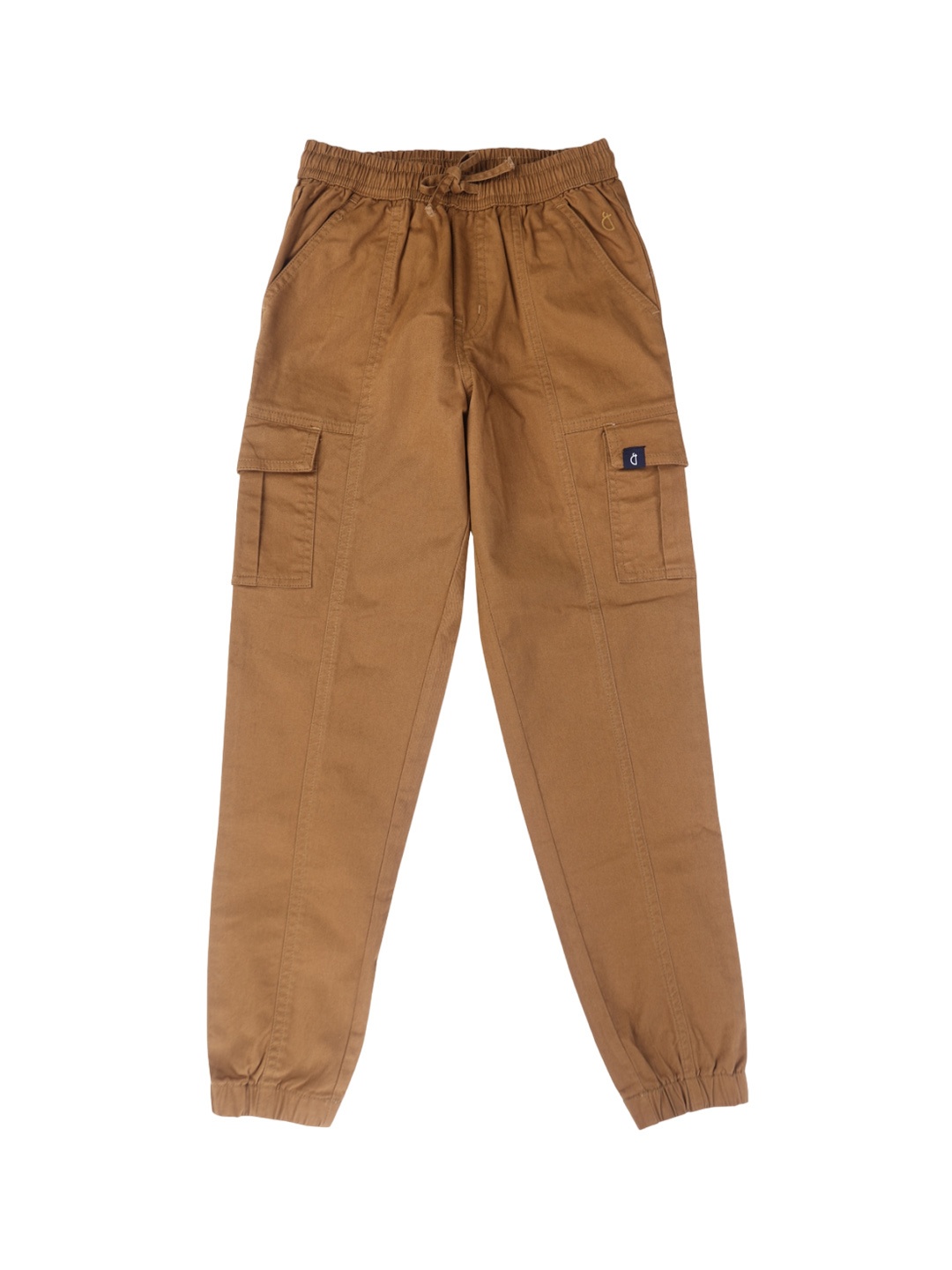 

Gini and Jony Boys Mid-Rise Cotton Cargo Trousers, Brown