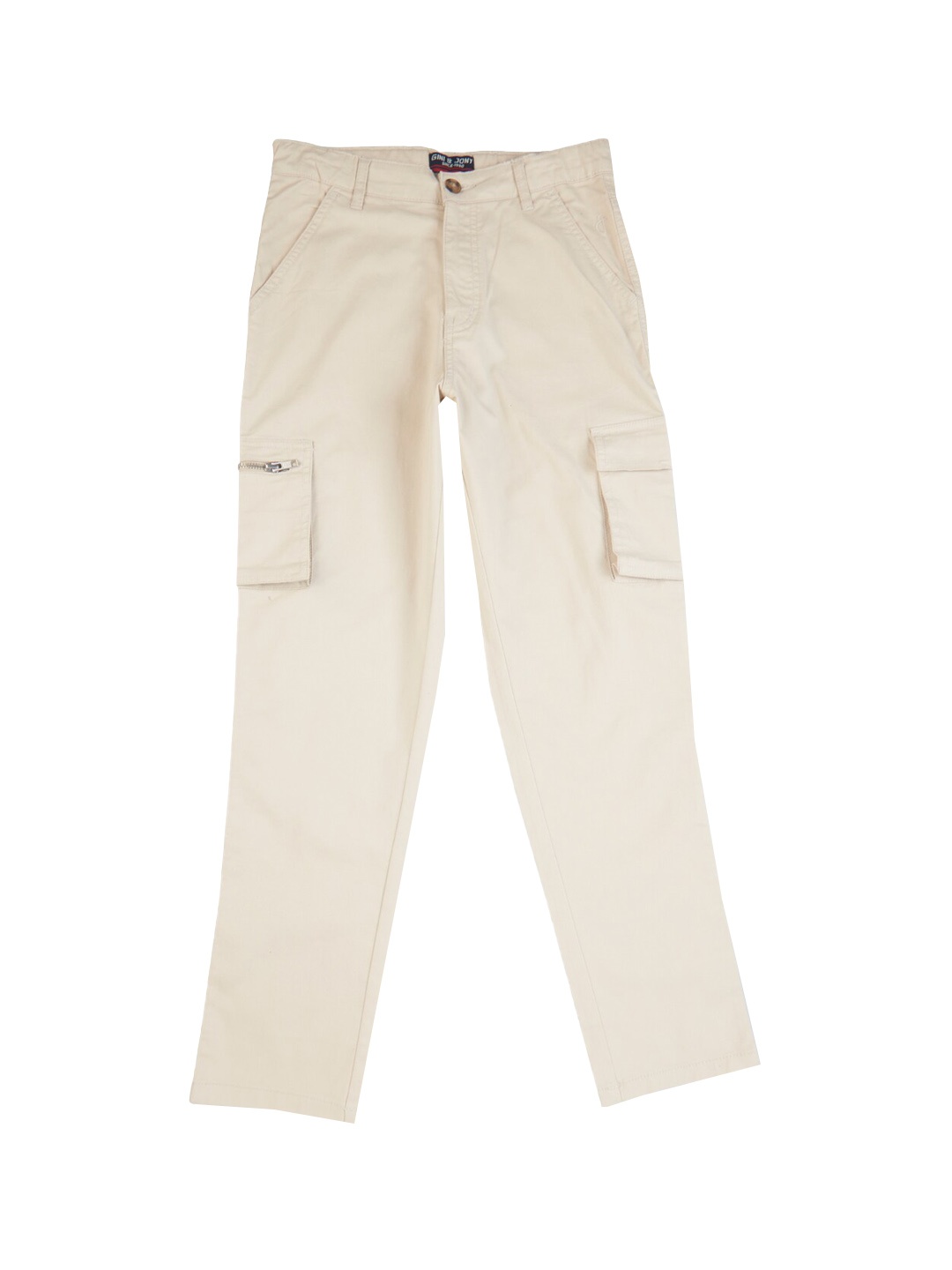 

Gini and Jony Boys Mid-Rise Cotton Cargos, Cream