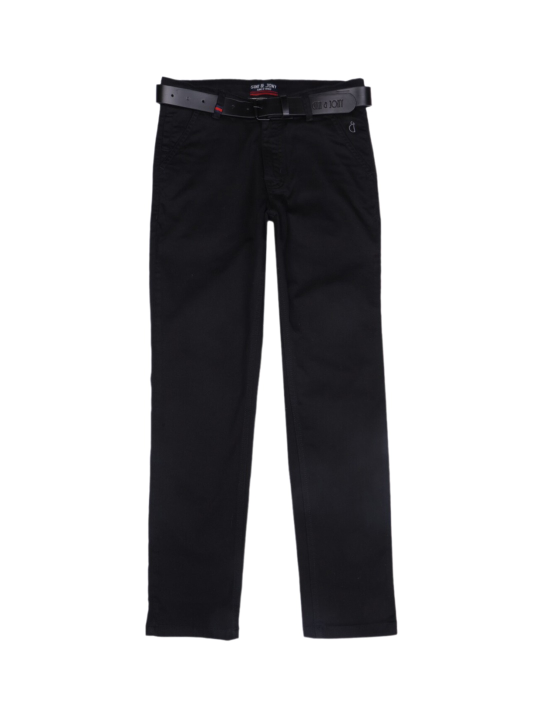 

Gini and Jony Boys Mid Rise Cotton Chinos Trousers, Black