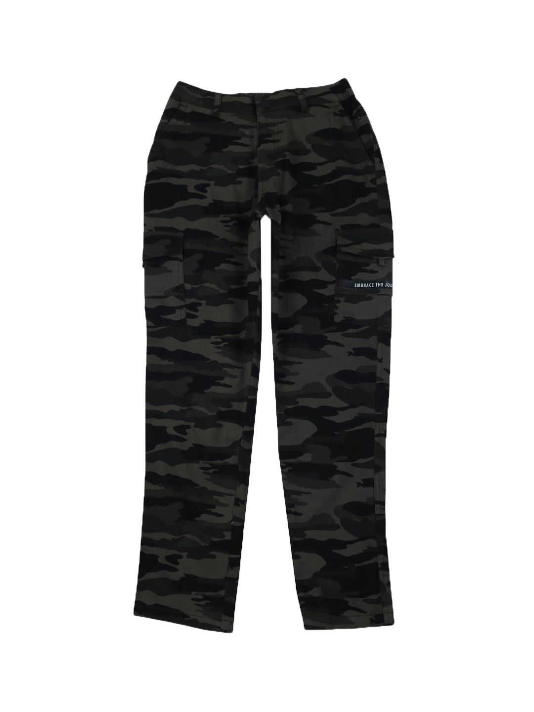 

Gini and Jony Boys Camouflage Printed Cargos Trousers, Black