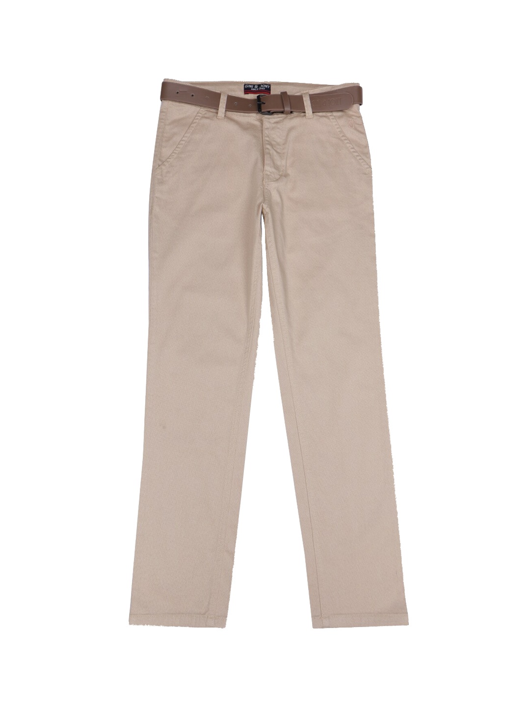 

Gini and Jony Boys Mid-Rise Cotton Chino Trousers With Belt, Beige