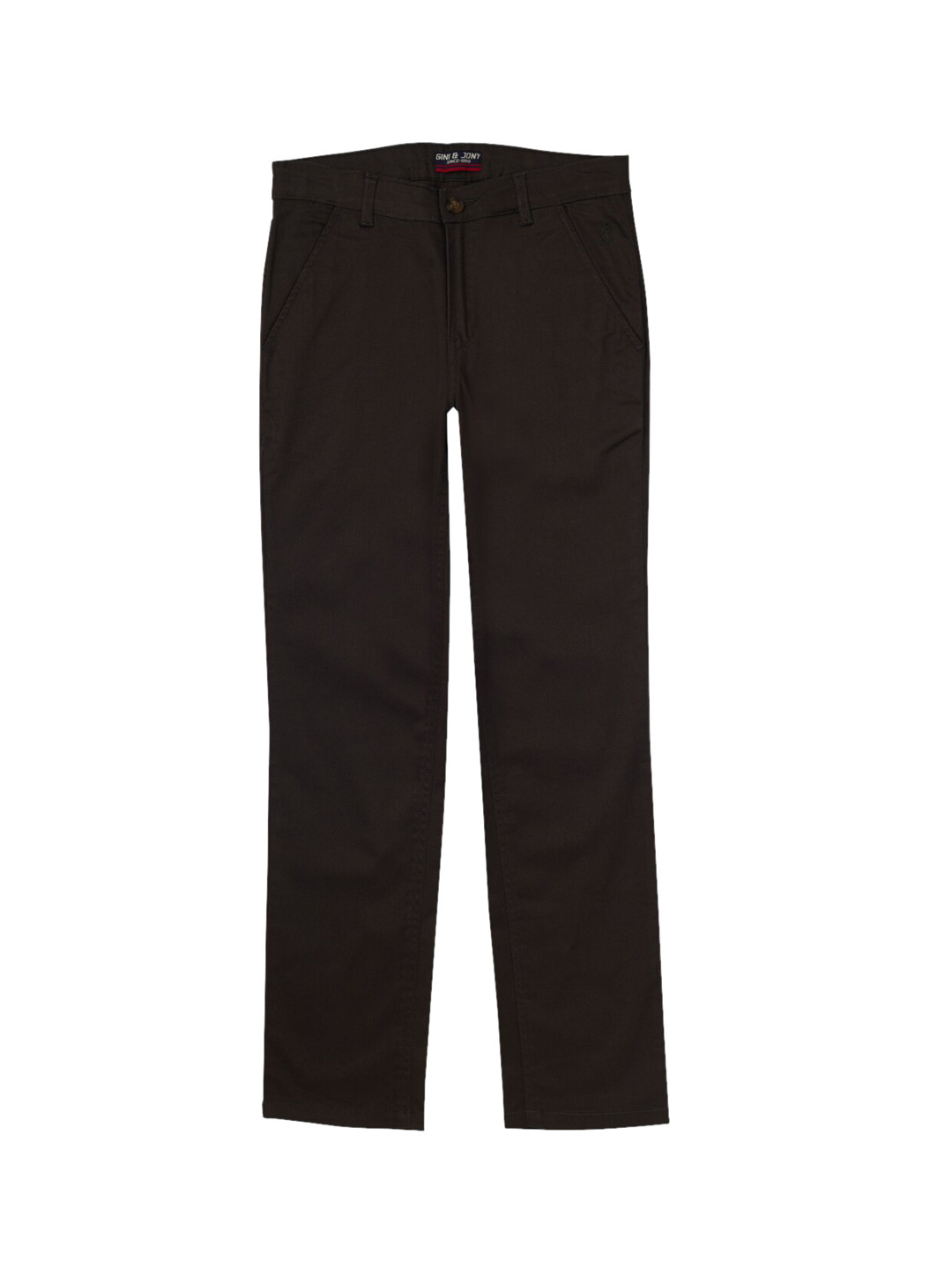 

Gini and Jony Boys Mid Rise Cotton Chinos Trousers, Brown