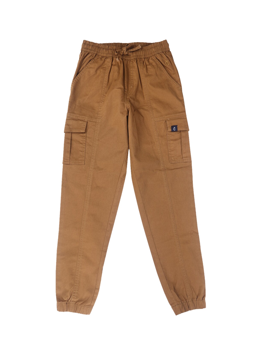 

Gini and Jony Boys Mid Rise Cotton Cargos Trousers, Brown