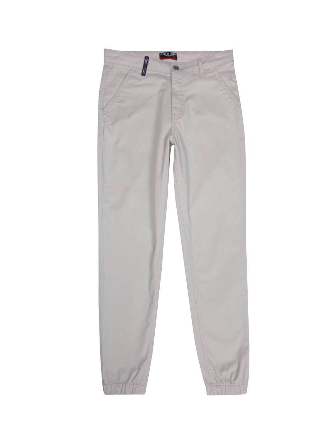 

Gini and Jony Boys Mid-Rise Cotton Chino Trousers, Grey