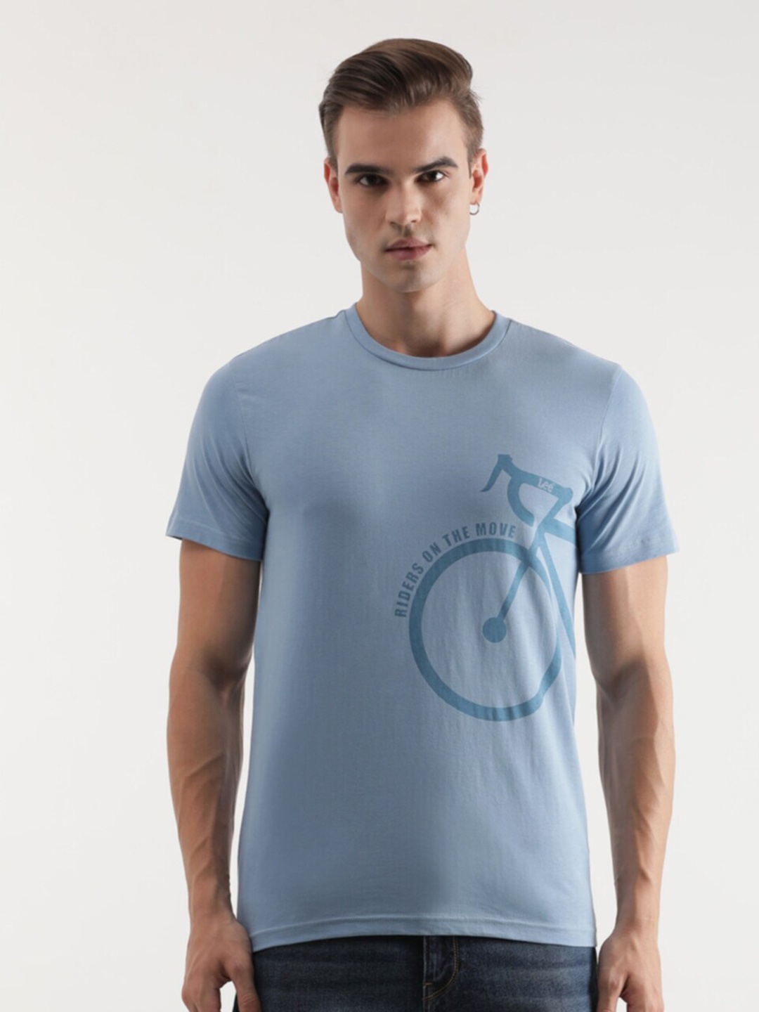 

Lee Graphic Printed Slim Fit Cotton T-shirt, Blue