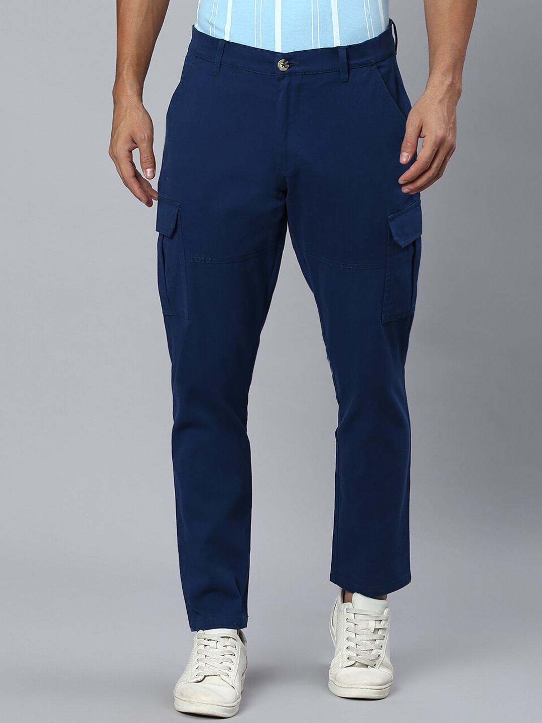 

High Star High Star Men Mid Rise Cargo Trouser, Blue