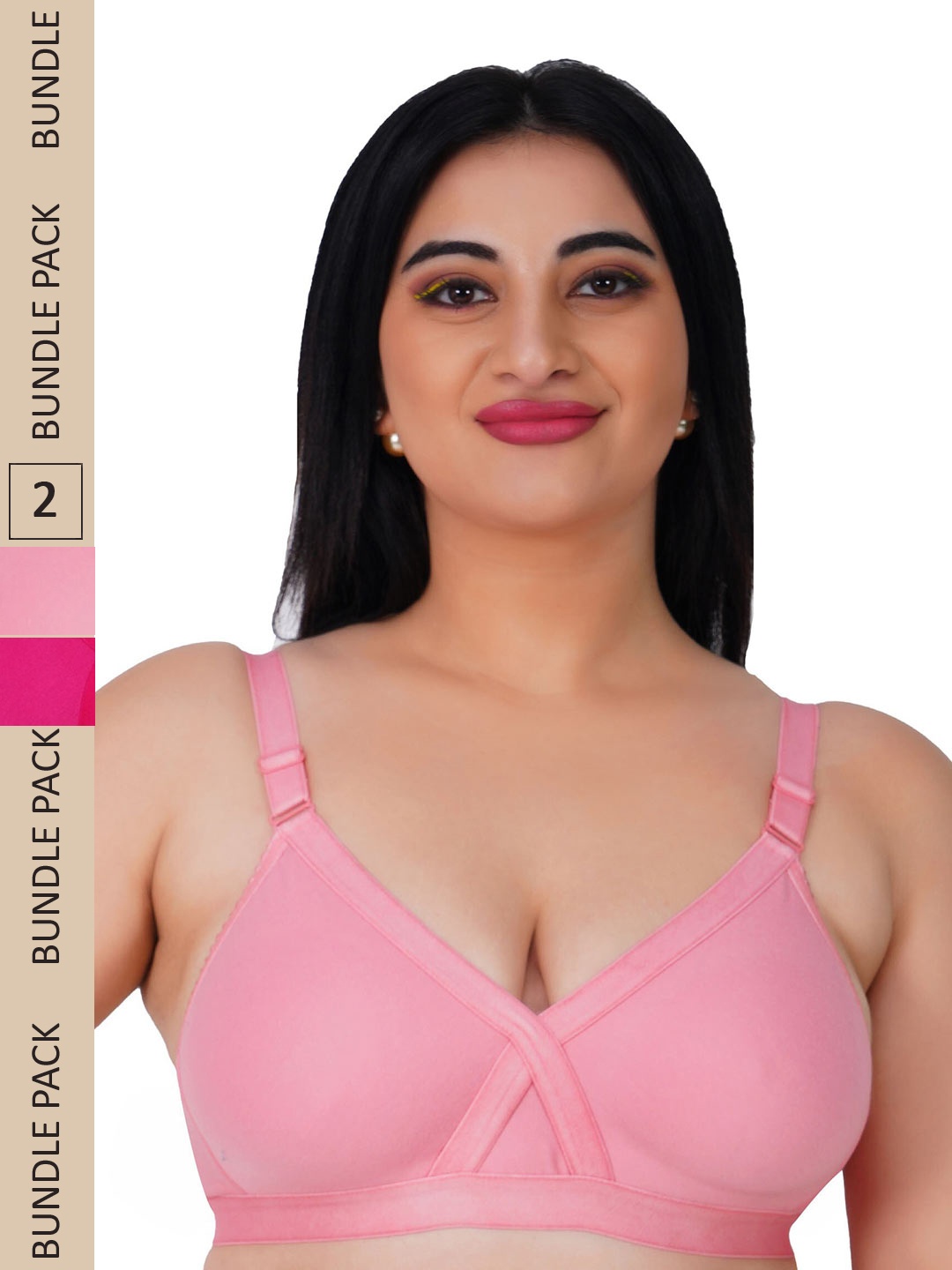 

LADYLAND Pack Of 2 Assorted Full Coverage All Day Comfort T-shirt Bra
