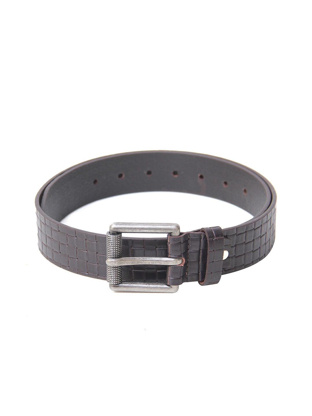 

Calvadoss Men Tang Closure Textured Leather Belt, Brown