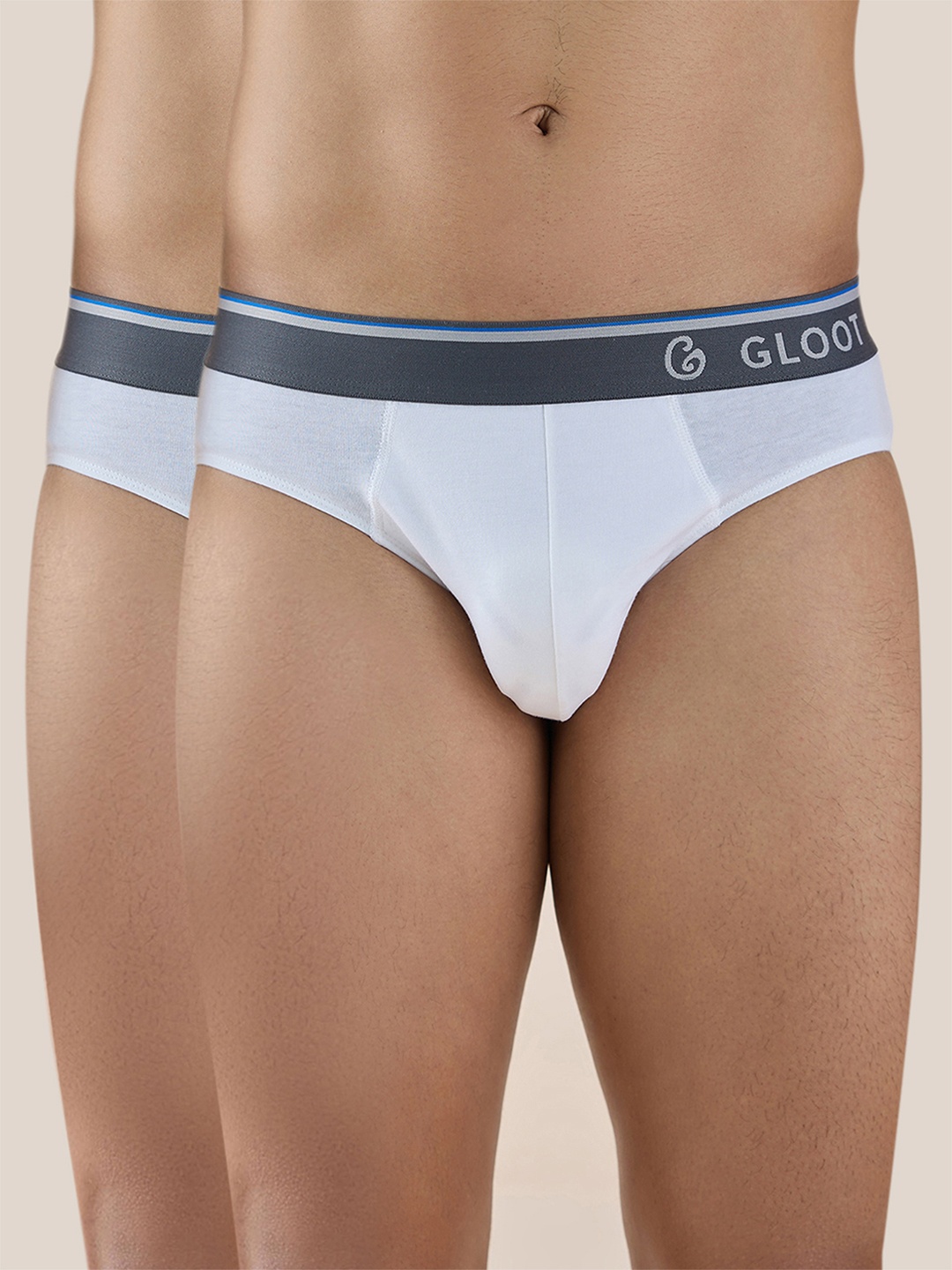 

Gloot Men Pack Of 2 Anti-Odour Basic Briefs, White