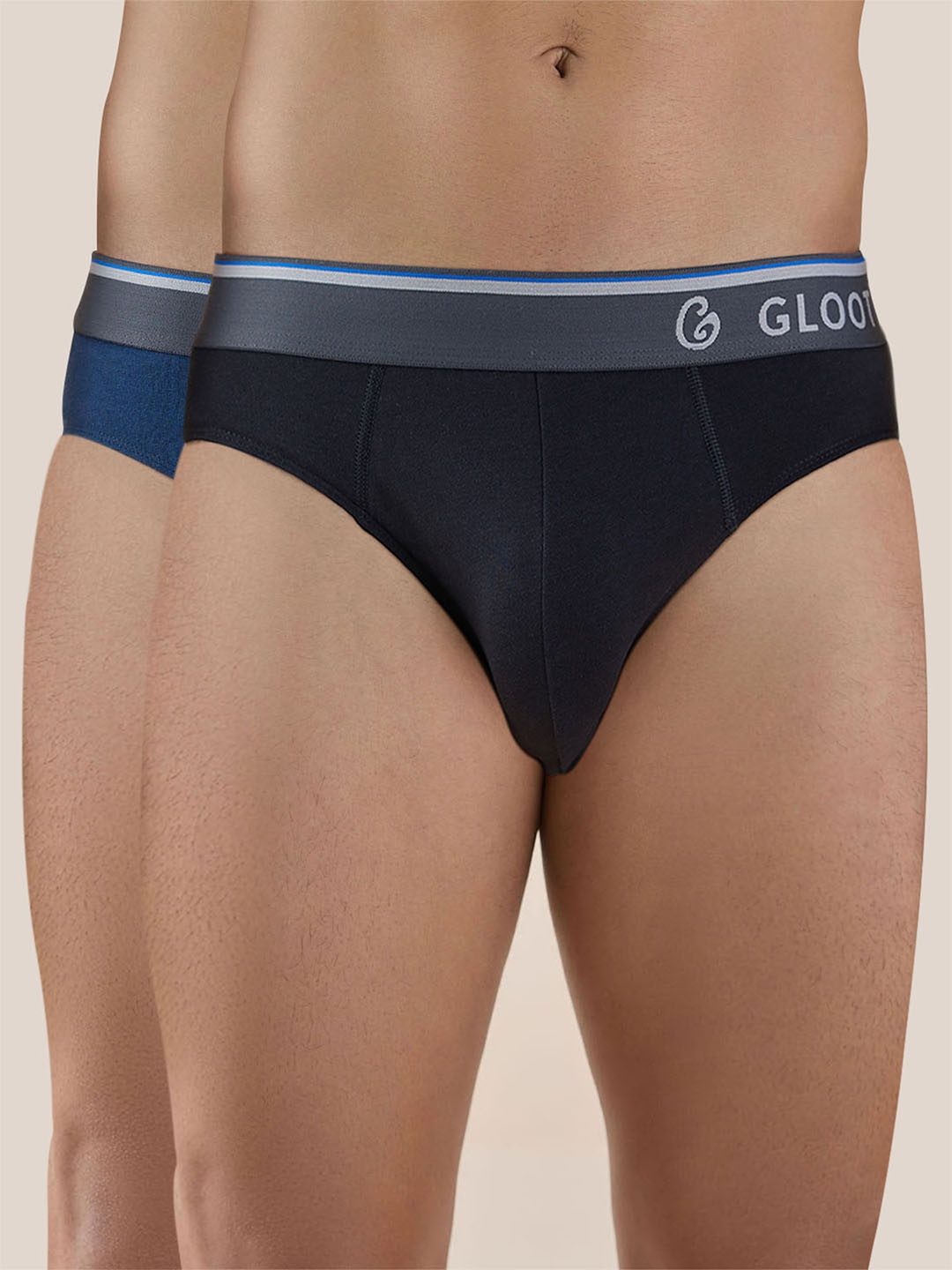 

Gloot Men Pack Of 2 Anti-Odour Briefs, Navy blue