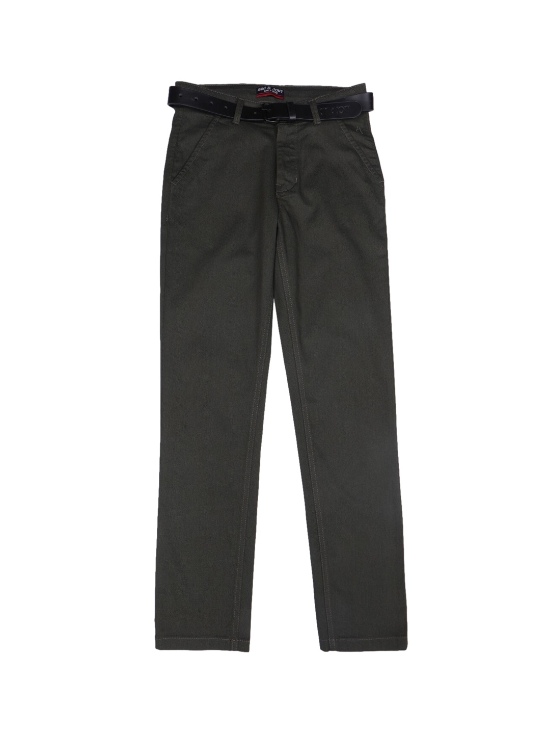 

Gini and Jony Boys Mid-Rise Cotton Chinos Trousers, Green