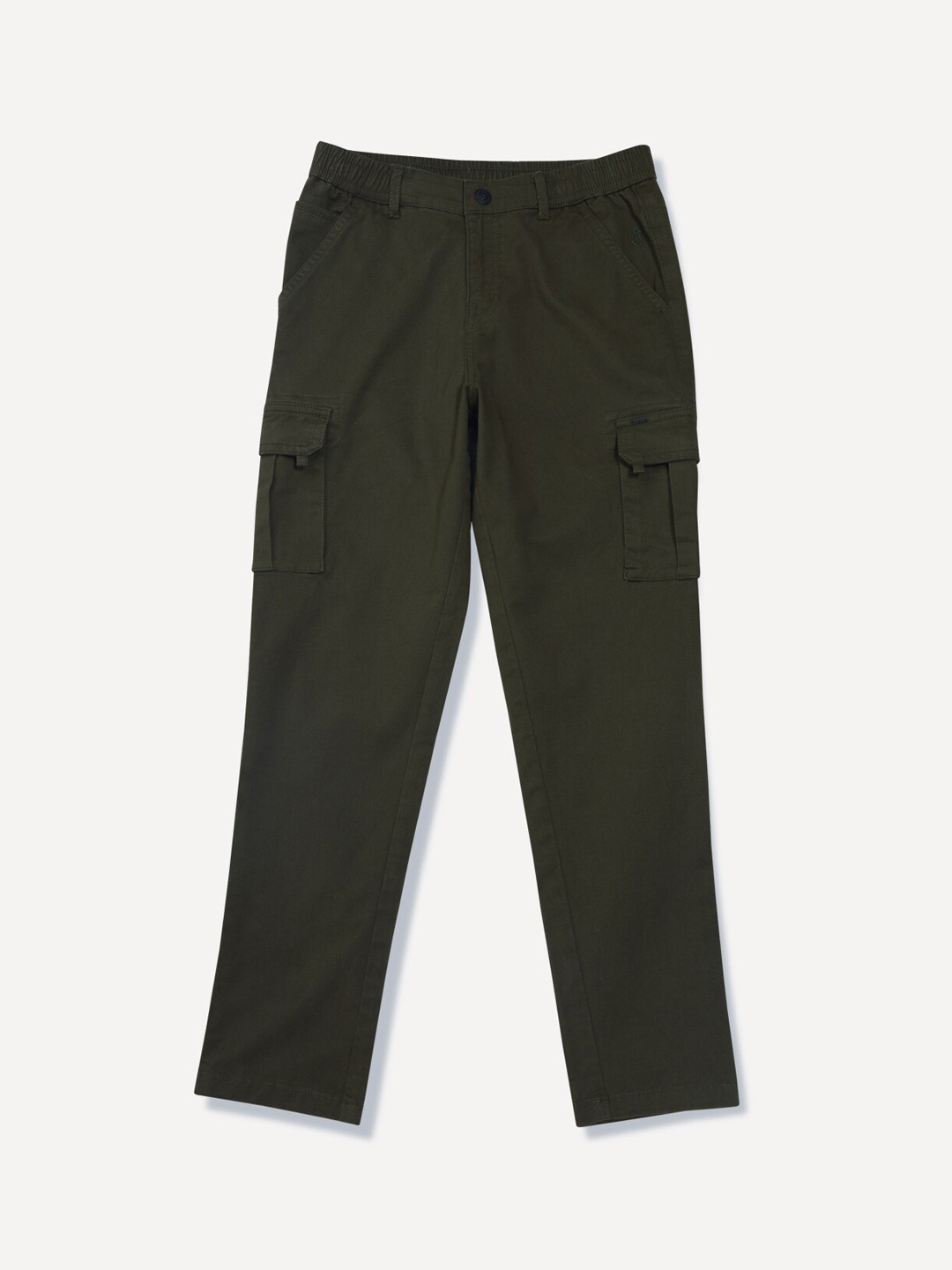 

Gini and Jony Boys Mid-Rise Cotton Cargos, Olive