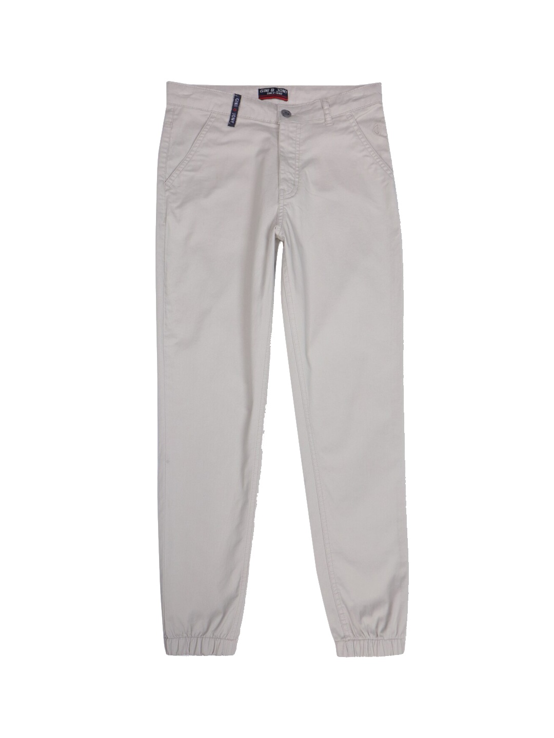 

Gini and Jony Boys Mid-Rise Cotton Chinos Trousers, Grey