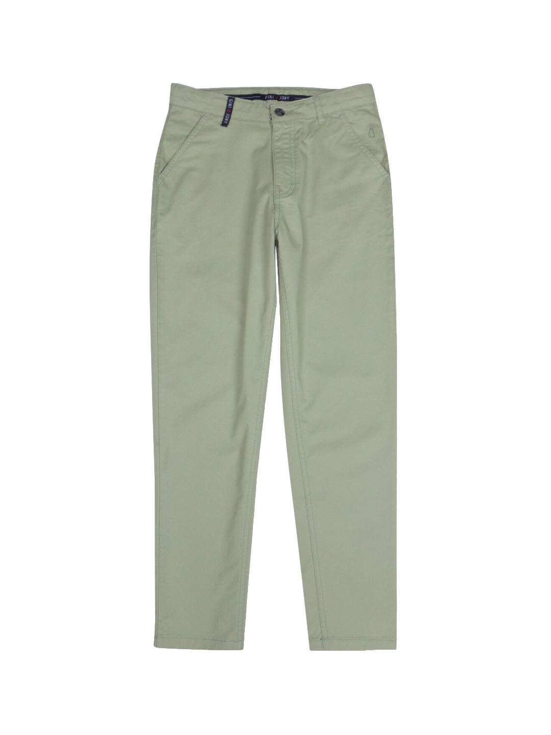 

Gini and Jony Boys Mid-Rise Cotton Chinos Trousers, Green