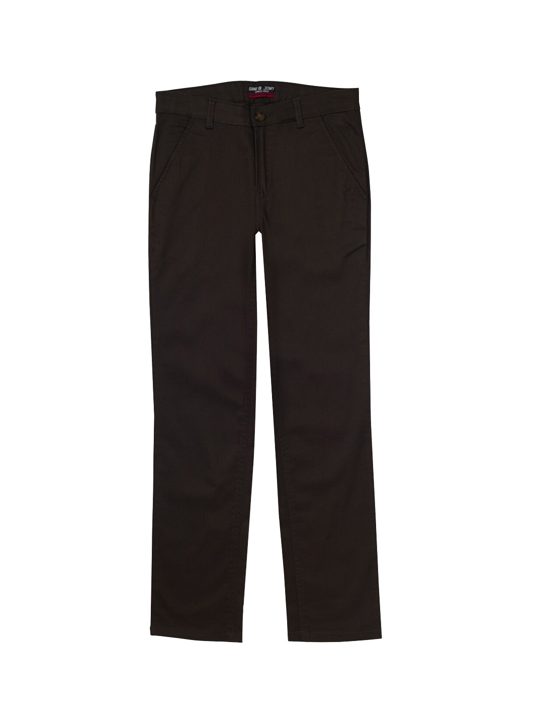 

Gini and Jony Boys Mid-Rise Cotton Trousers, Brown