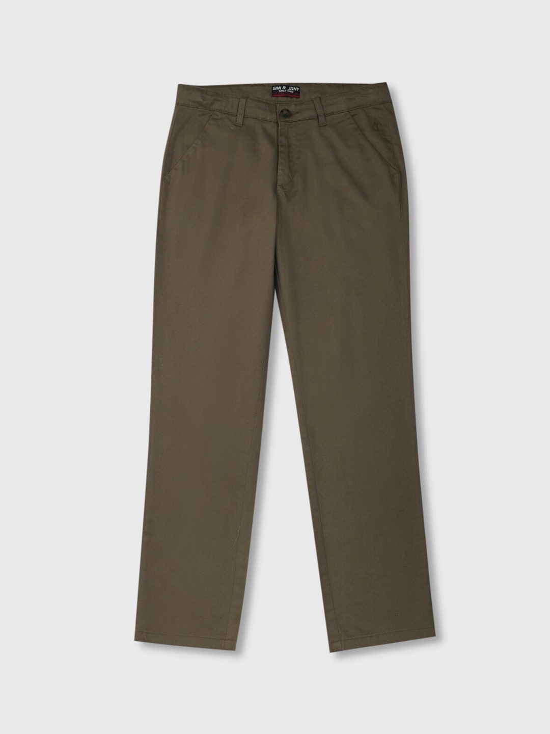 

Gini and Jony Boys Mid-Rise Cotton Chinos, Olive